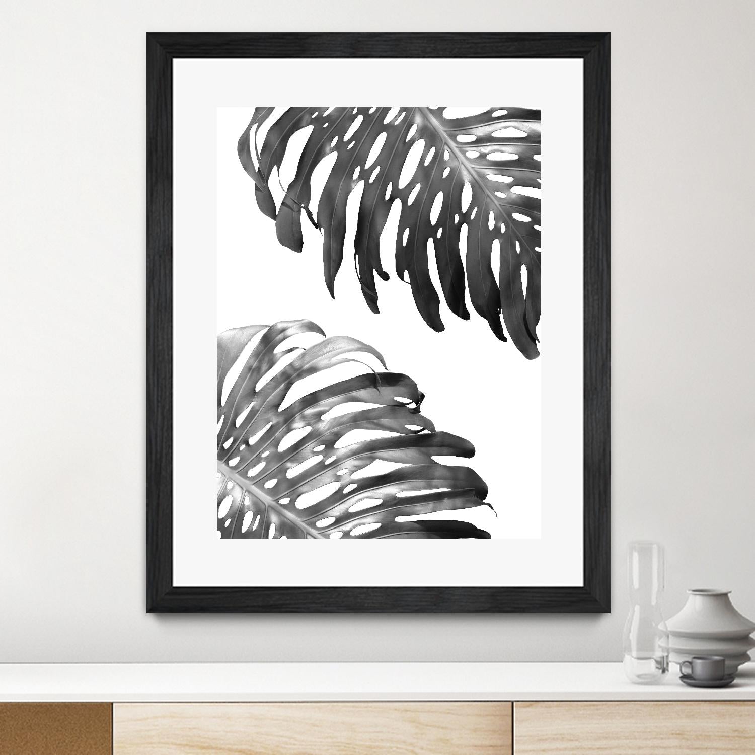 Double Philodendron (BW) by Lexie Greer on GIANT ART - multicolor photography; floral/still life