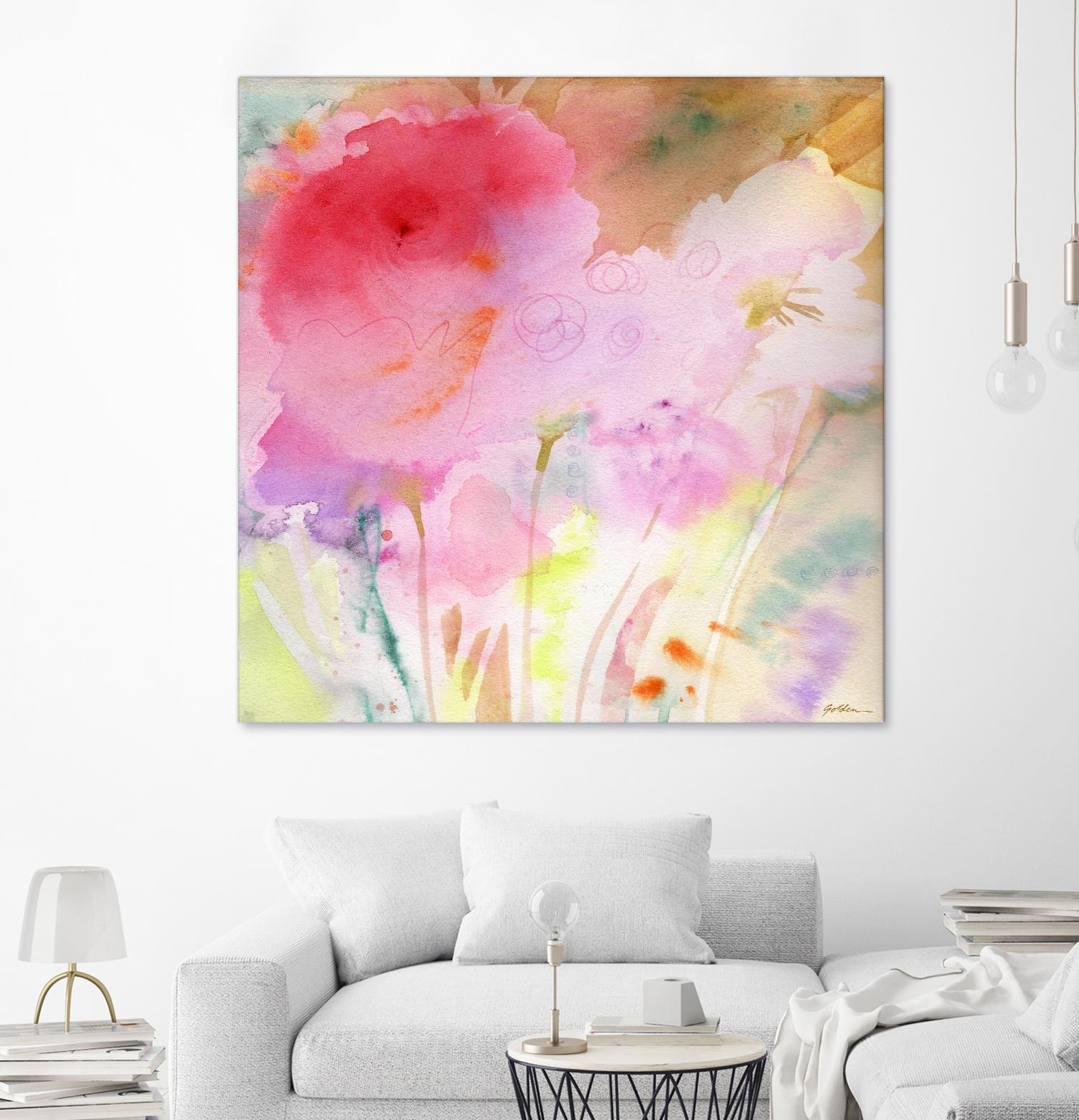 Pink Whisper by Sheila Golden on GIANT ART - multicolor contemporary; floral/still life; abstracts