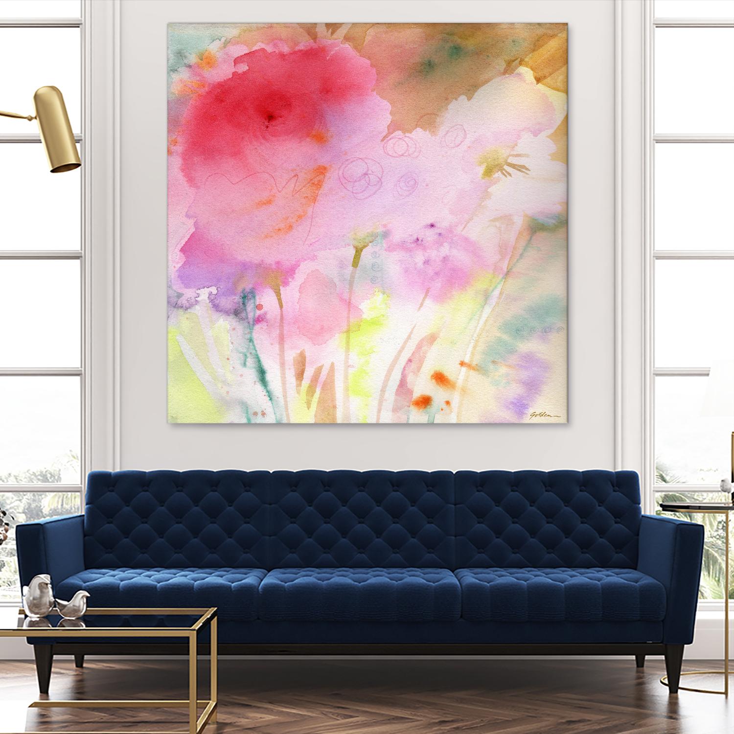 Pink Whisper by Sheila Golden on GIANT ART - multicolor contemporary; floral/still life; abstracts