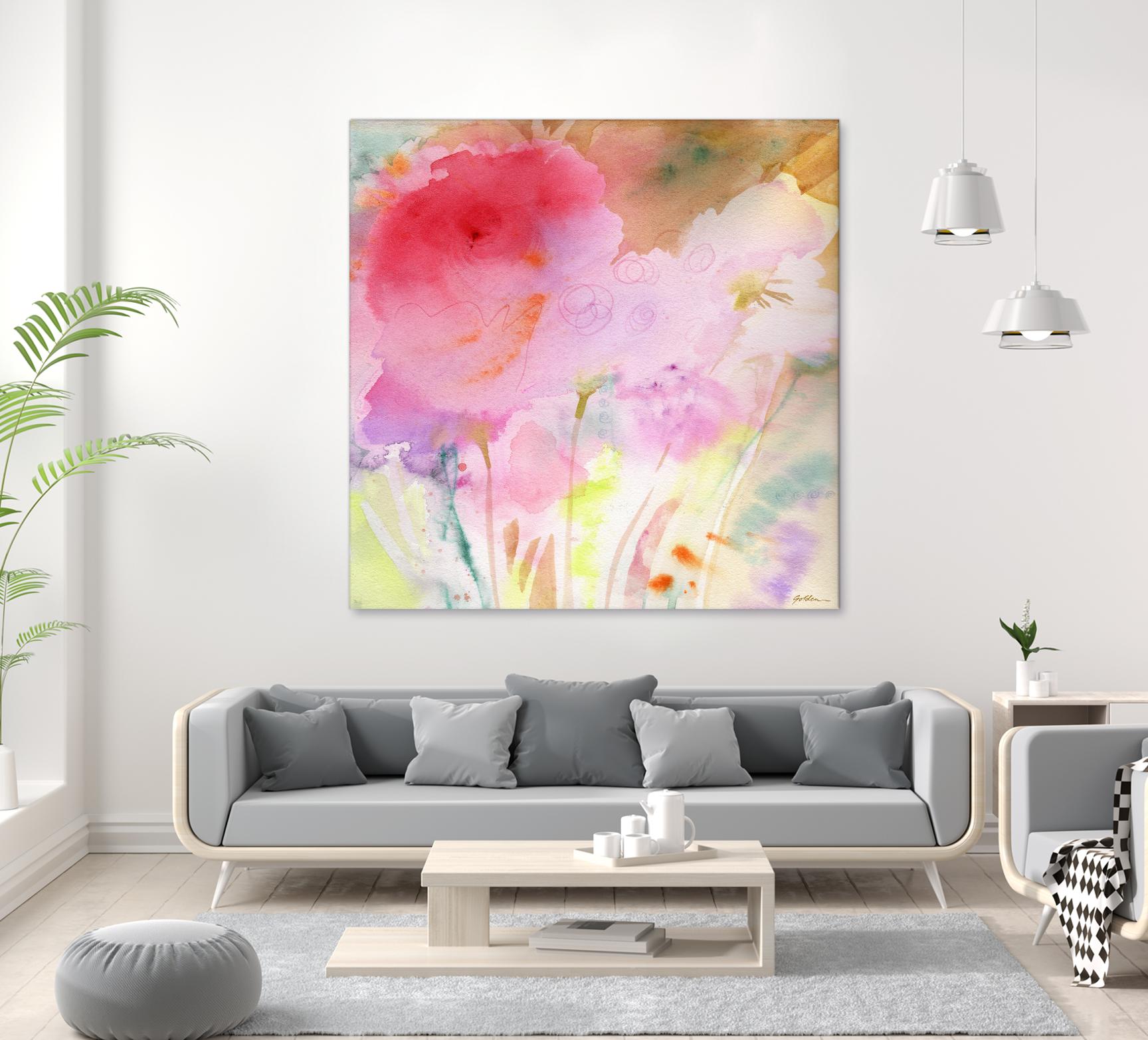 Pink Whisper by Sheila Golden on GIANT ART - multicolor contemporary; floral/still life; abstracts