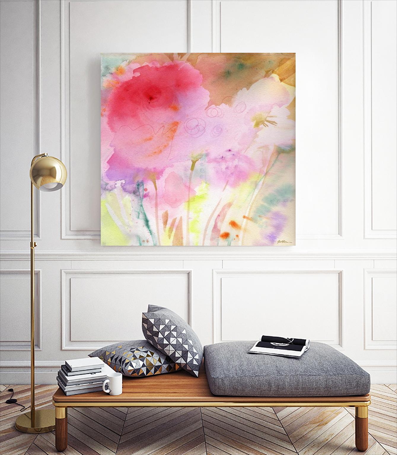 Pink Whisper by Sheila Golden on GIANT ART - multicolor contemporary; floral/still life; abstracts