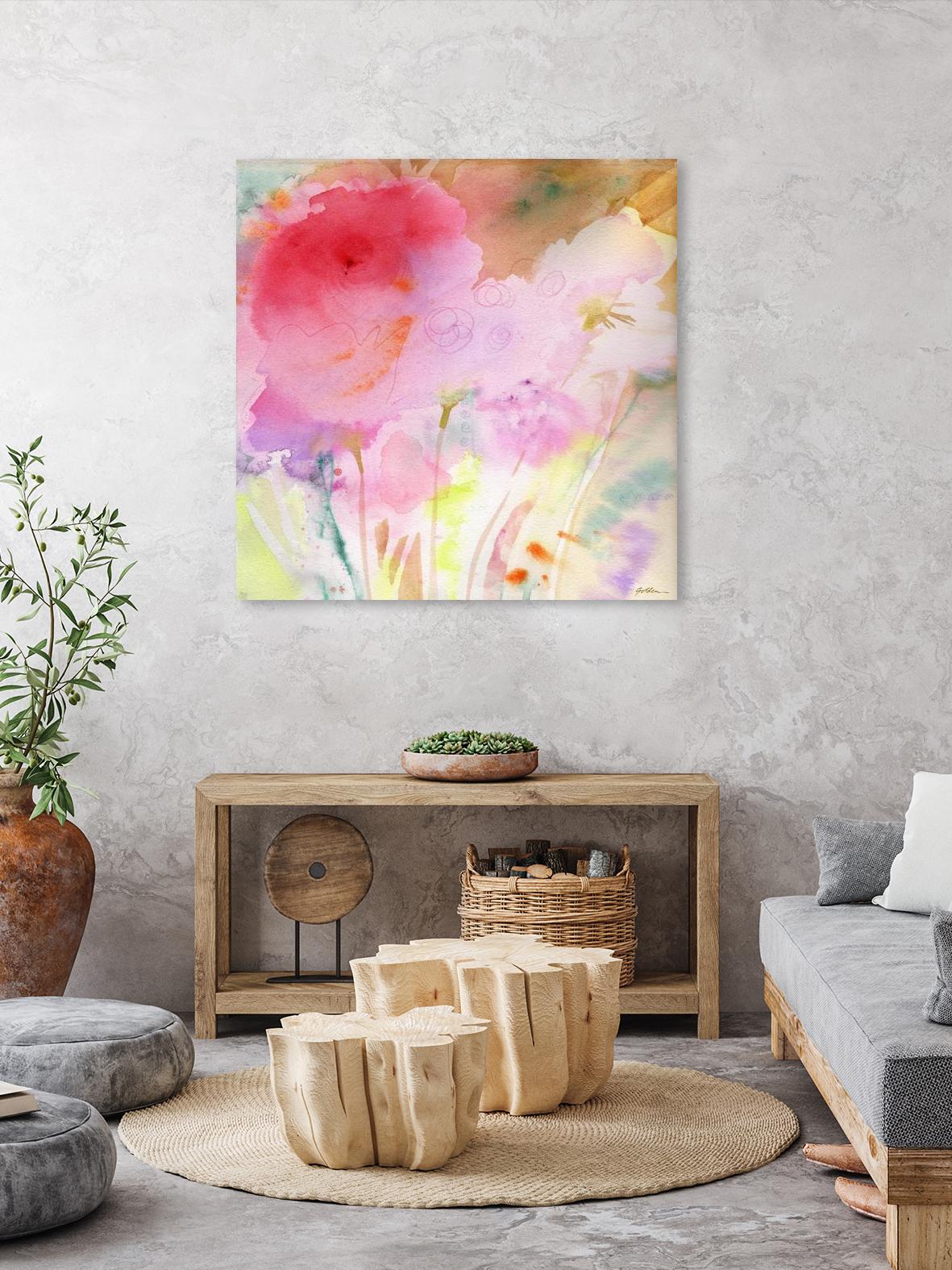 Pink Whisper by Sheila Golden on GIANT ART - multicolor contemporary; floral/still life; abstracts