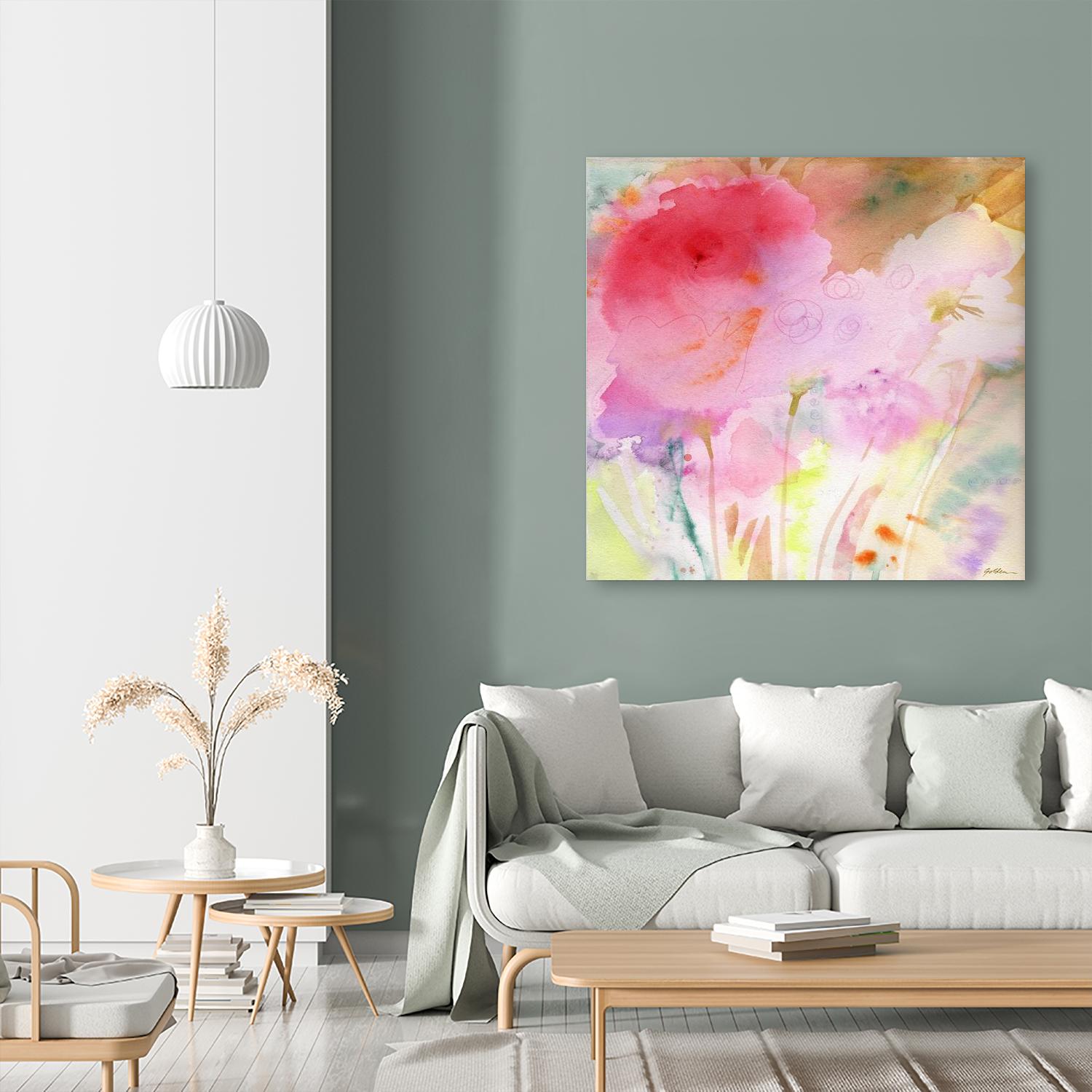 Pink Whisper by Sheila Golden on GIANT ART - multicolor contemporary; floral/still life; abstracts