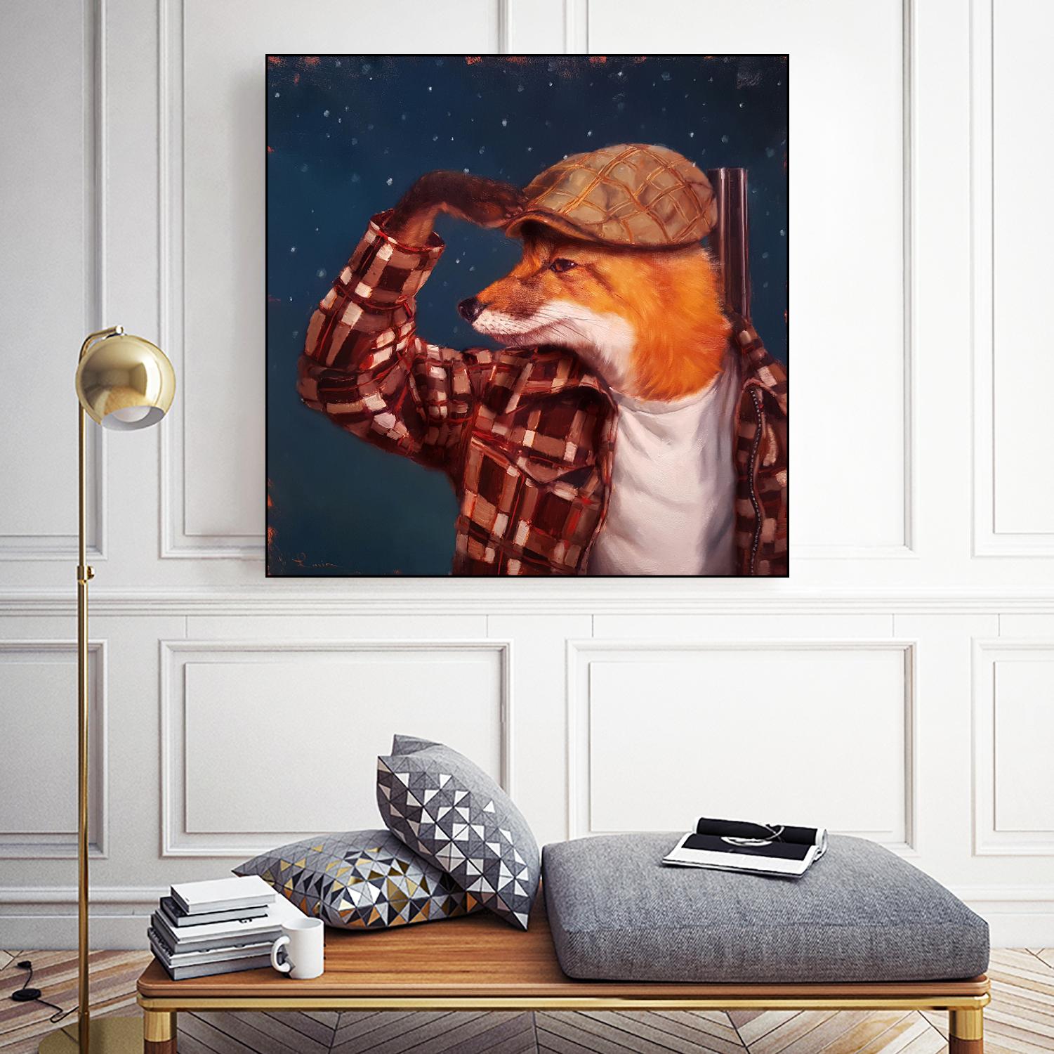 Fox Hunt by Lucia Heffernan on GIANT ART - multicolor urban/pop surrealism; animals