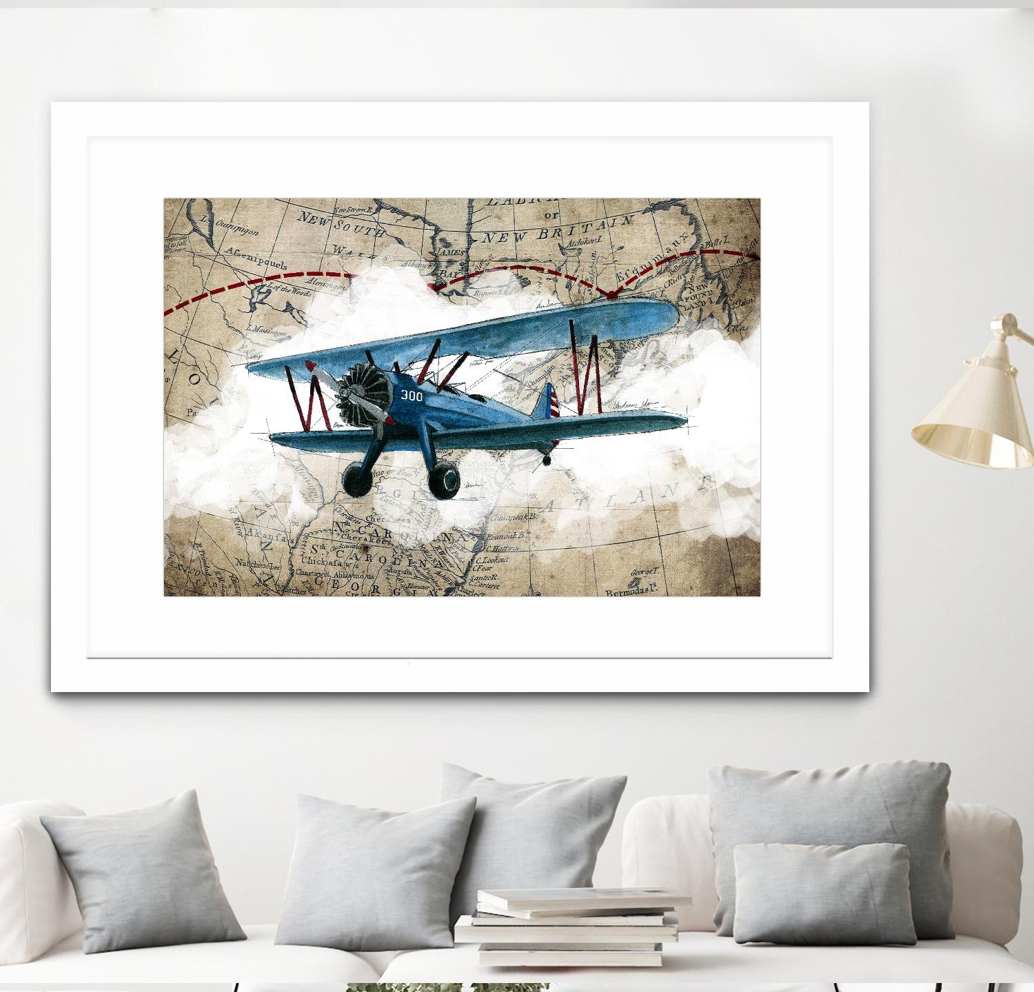 Biplane 1 by GraphINC Studio on GIANT ART - multicolor vintage