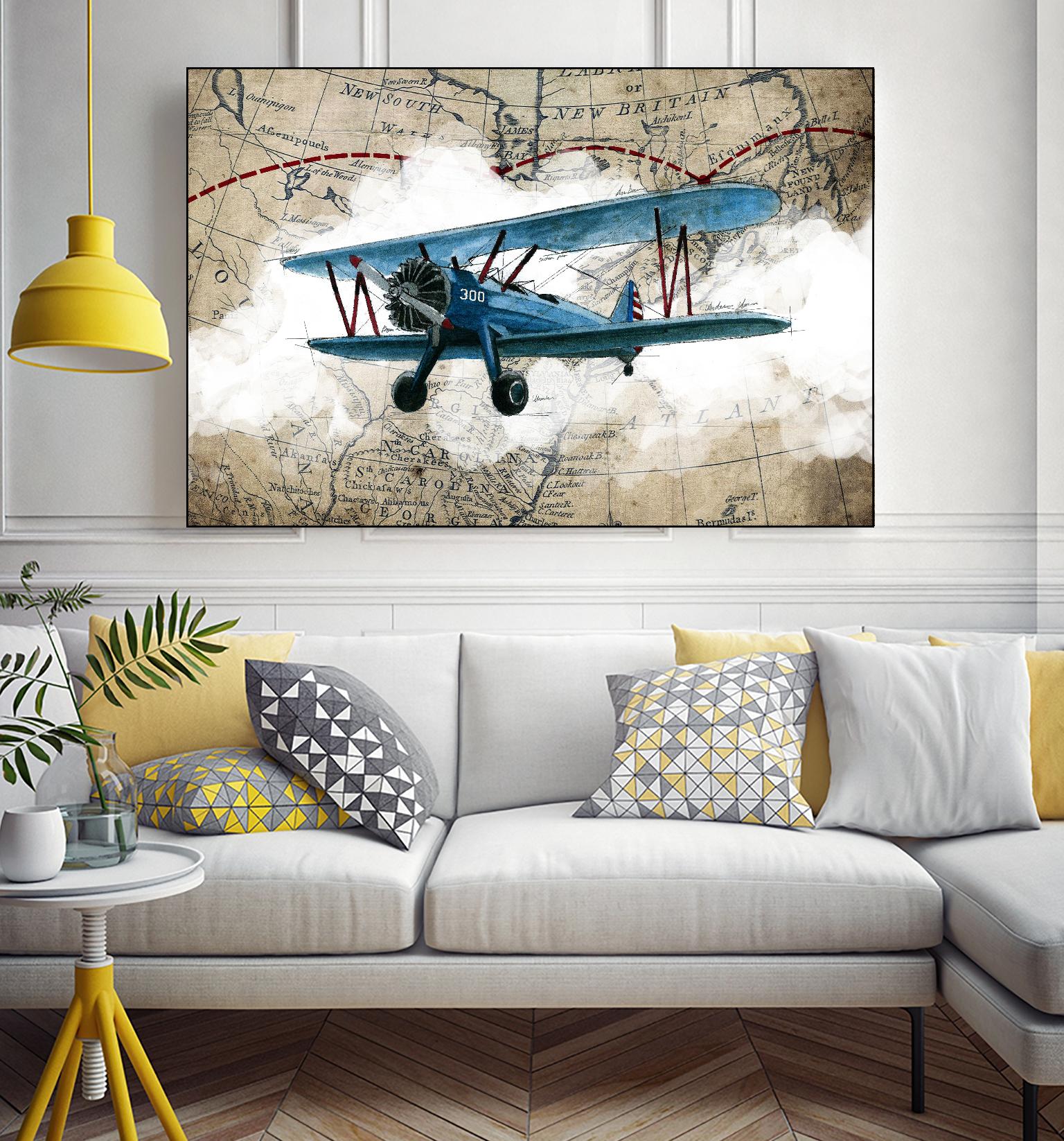 Biplane 1 by GraphINC Studio on GIANT ART - multicolor vintage