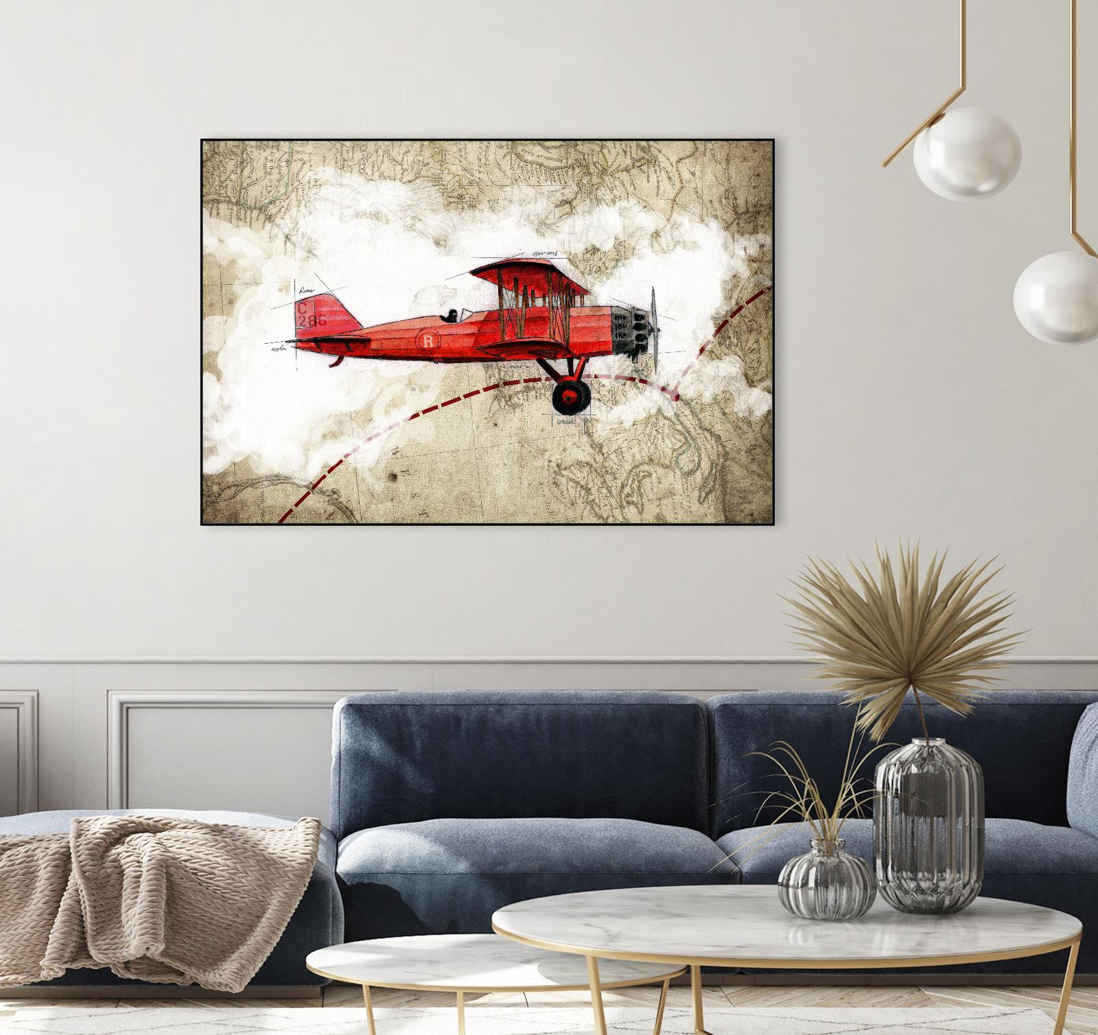 Biplane 3 by GraphINC Studio on GIANT ART - multicolor vintage