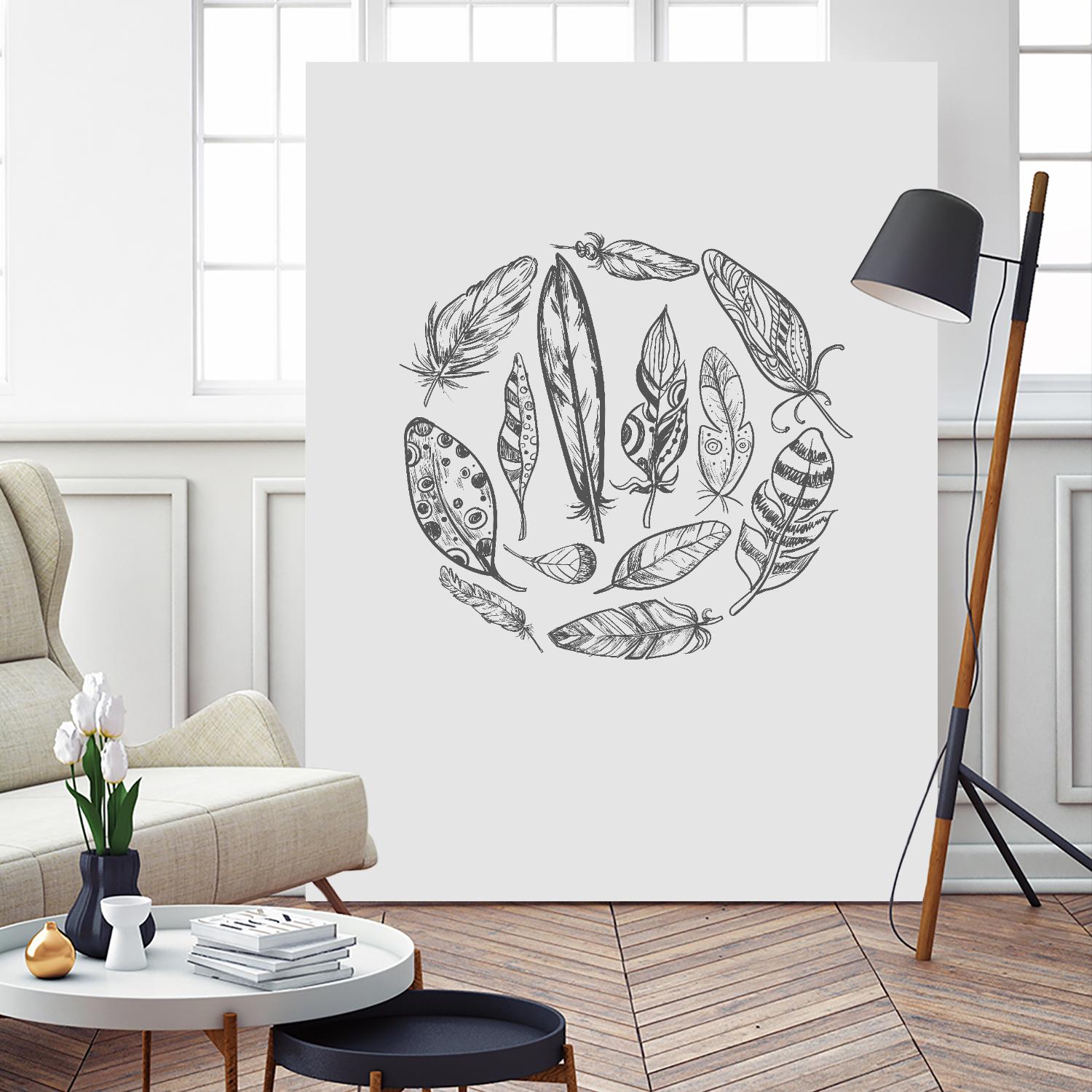 Feather Circle by Incado on GIANT ART - multicolor floral/still life