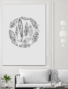 Feather Circle by Incado on GIANT ART - multicolor floral/still life