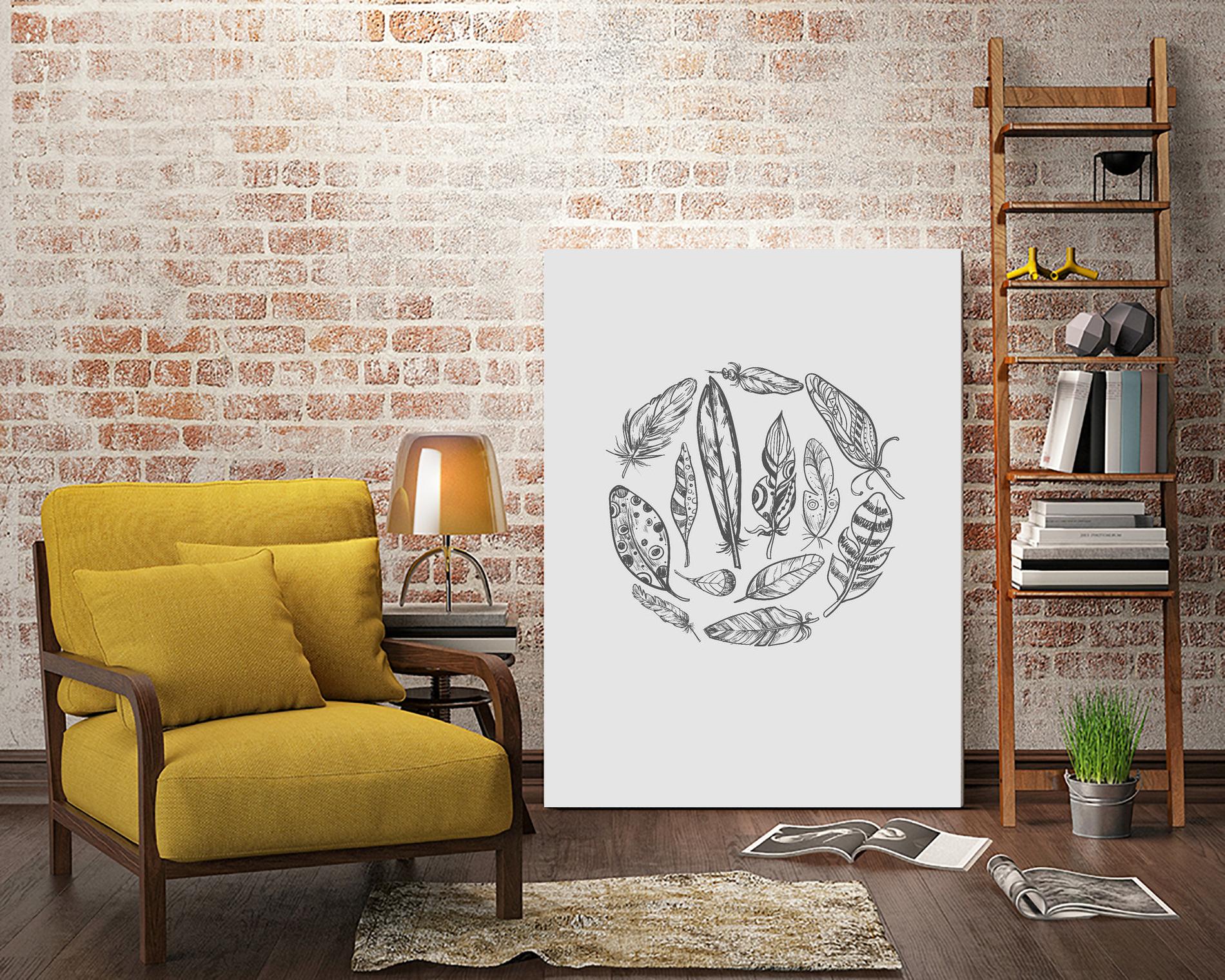 Feather Circle by Incado on GIANT ART - multicolor floral/still life