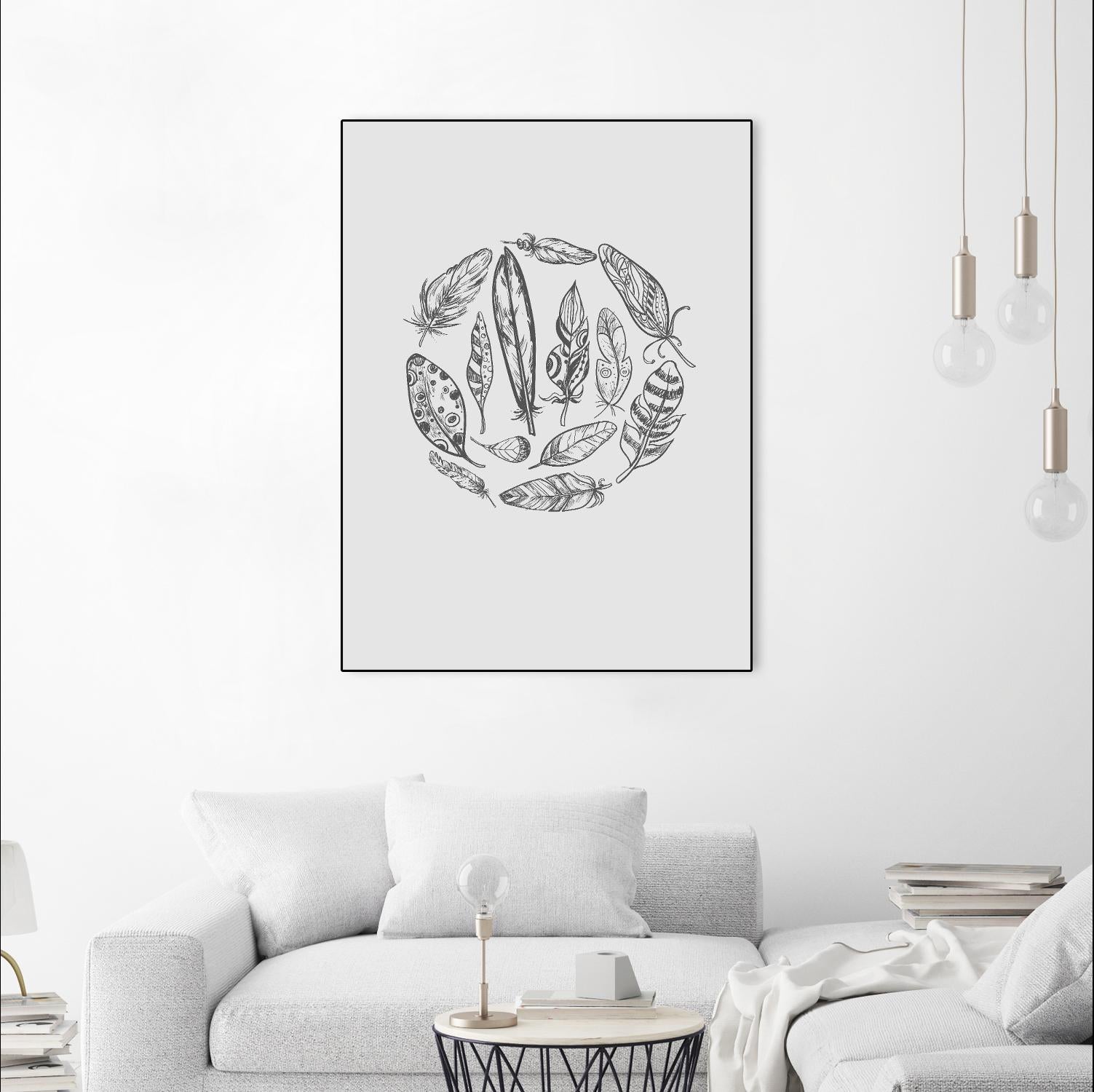 Feather Circle by Incado on GIANT ART - multicolor floral/still life
