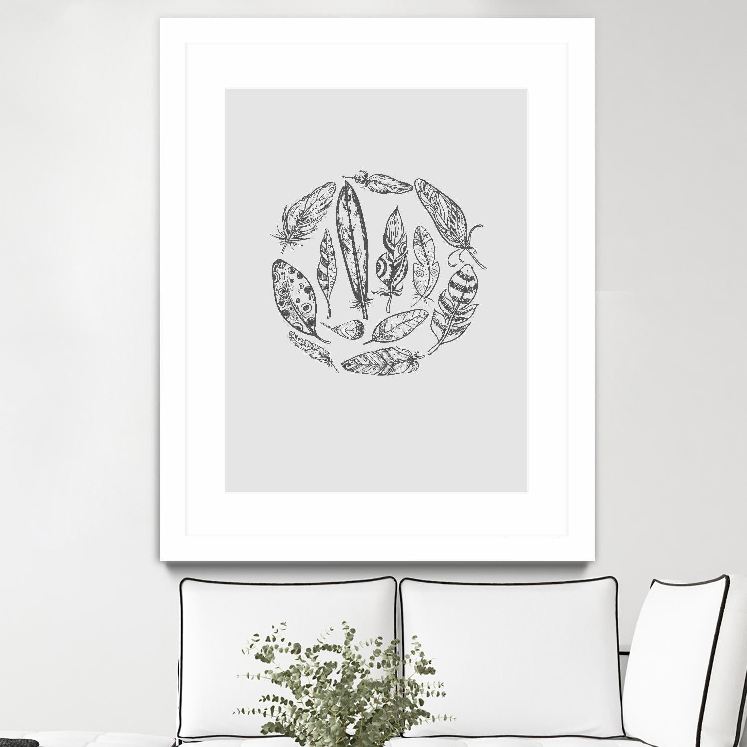 Feather Circle by Incado on GIANT ART - multicolor floral/still life