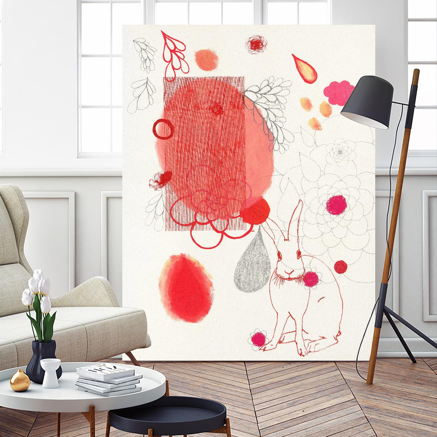 Funny Bunny Makes An Appearance by Maggie Kleinpeter on GIANT ART - multicolor abstracts; contemporary