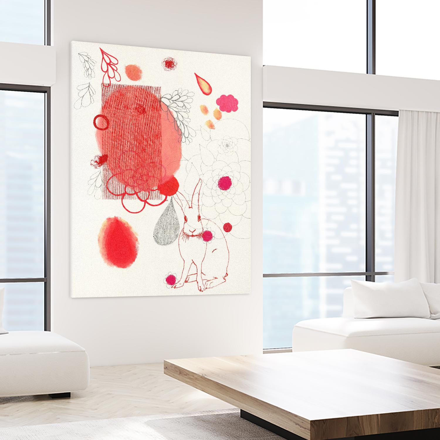 Funny Bunny Makes An Appearance by Maggie Kleinpeter on GIANT ART - multicolor abstracts; contemporary