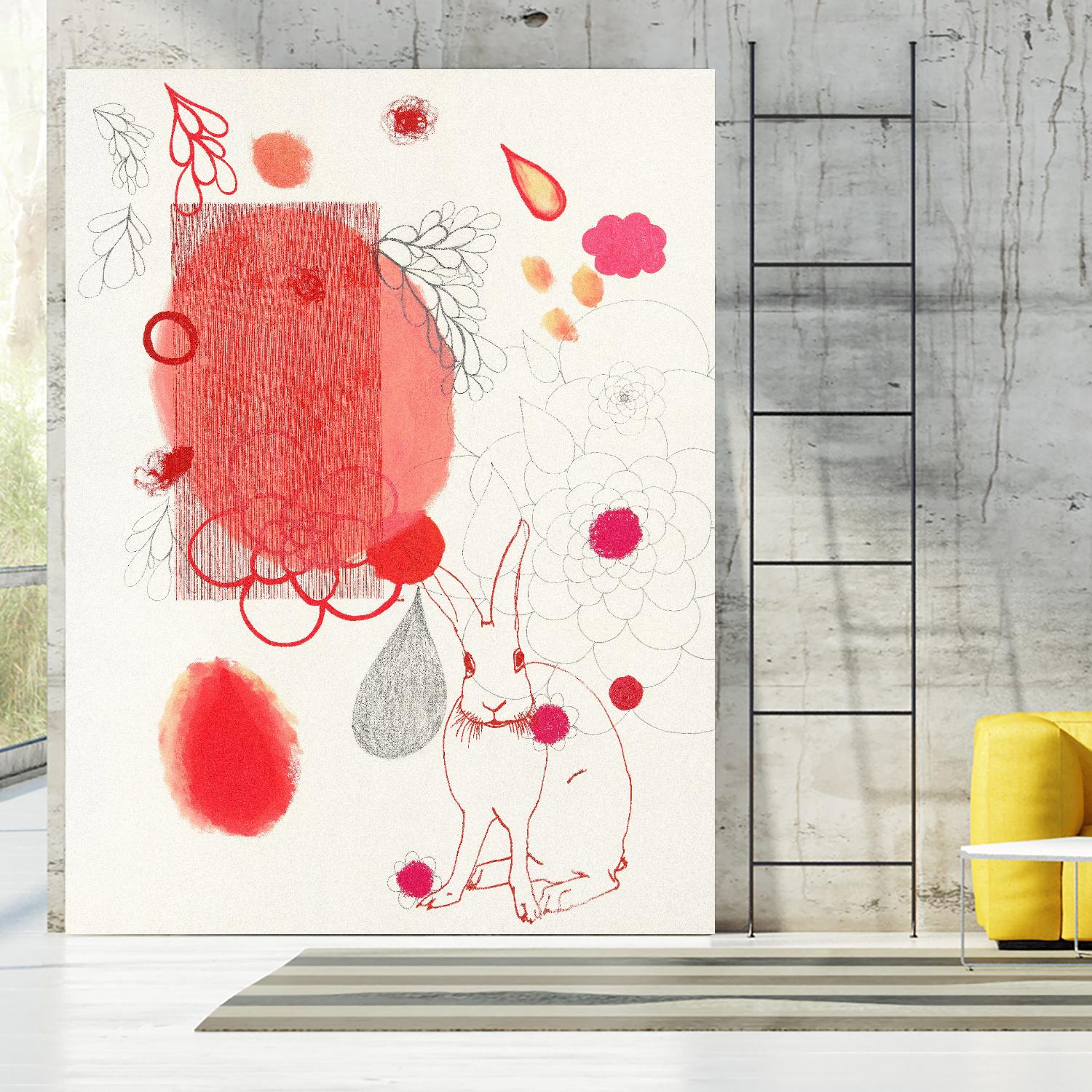 Funny Bunny Makes An Appearance by Maggie Kleinpeter on GIANT ART - multicolor abstracts; contemporary