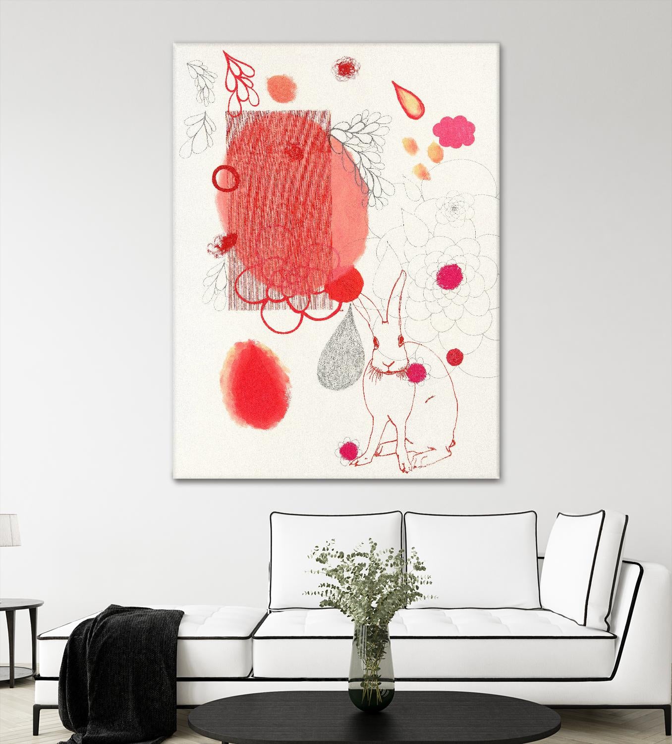 Funny Bunny Makes An Appearance by Maggie Kleinpeter on GIANT ART - multicolor abstracts; contemporary