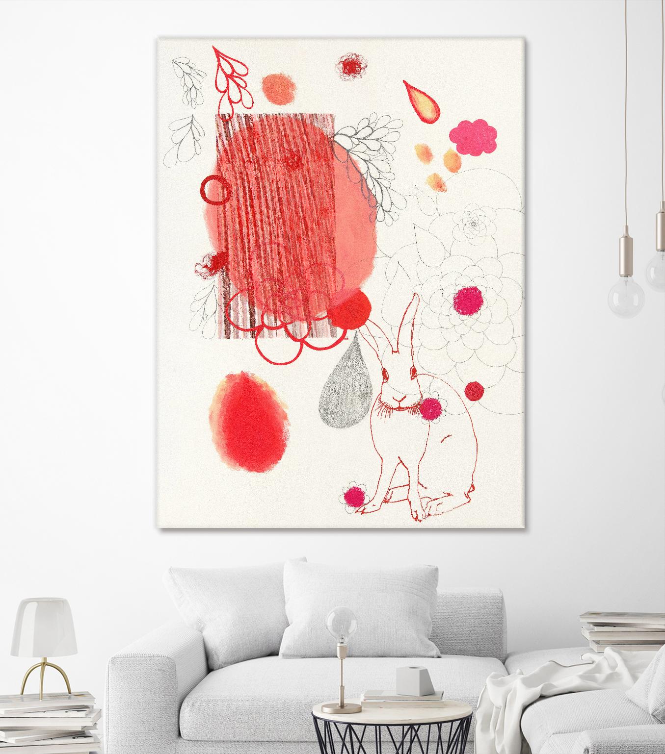 Funny Bunny Makes An Appearance by Maggie Kleinpeter on GIANT ART - multicolor abstracts; contemporary