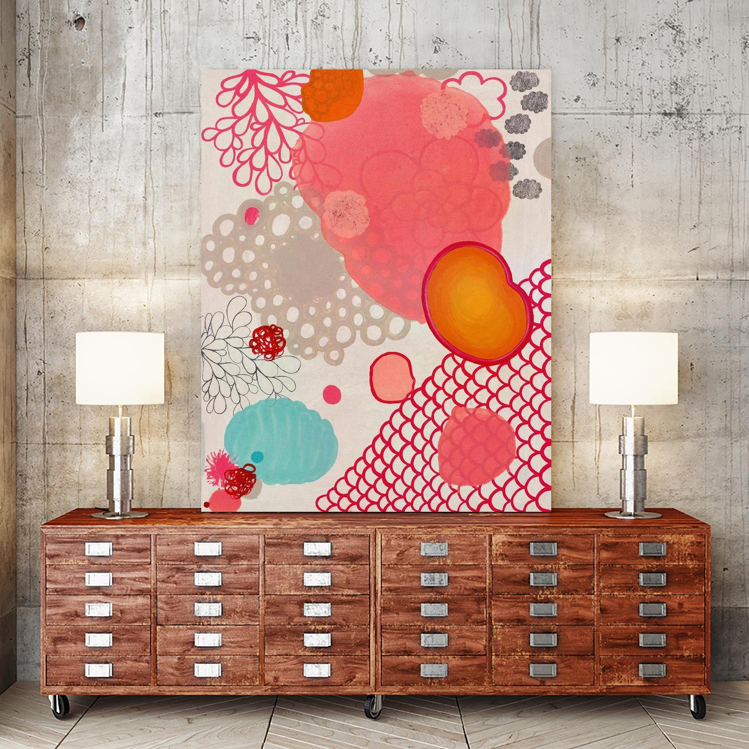 Pink Dragon Bubblegum by Maggie Kleinpeter on GIANT ART - multicolor abstracts; contemporary