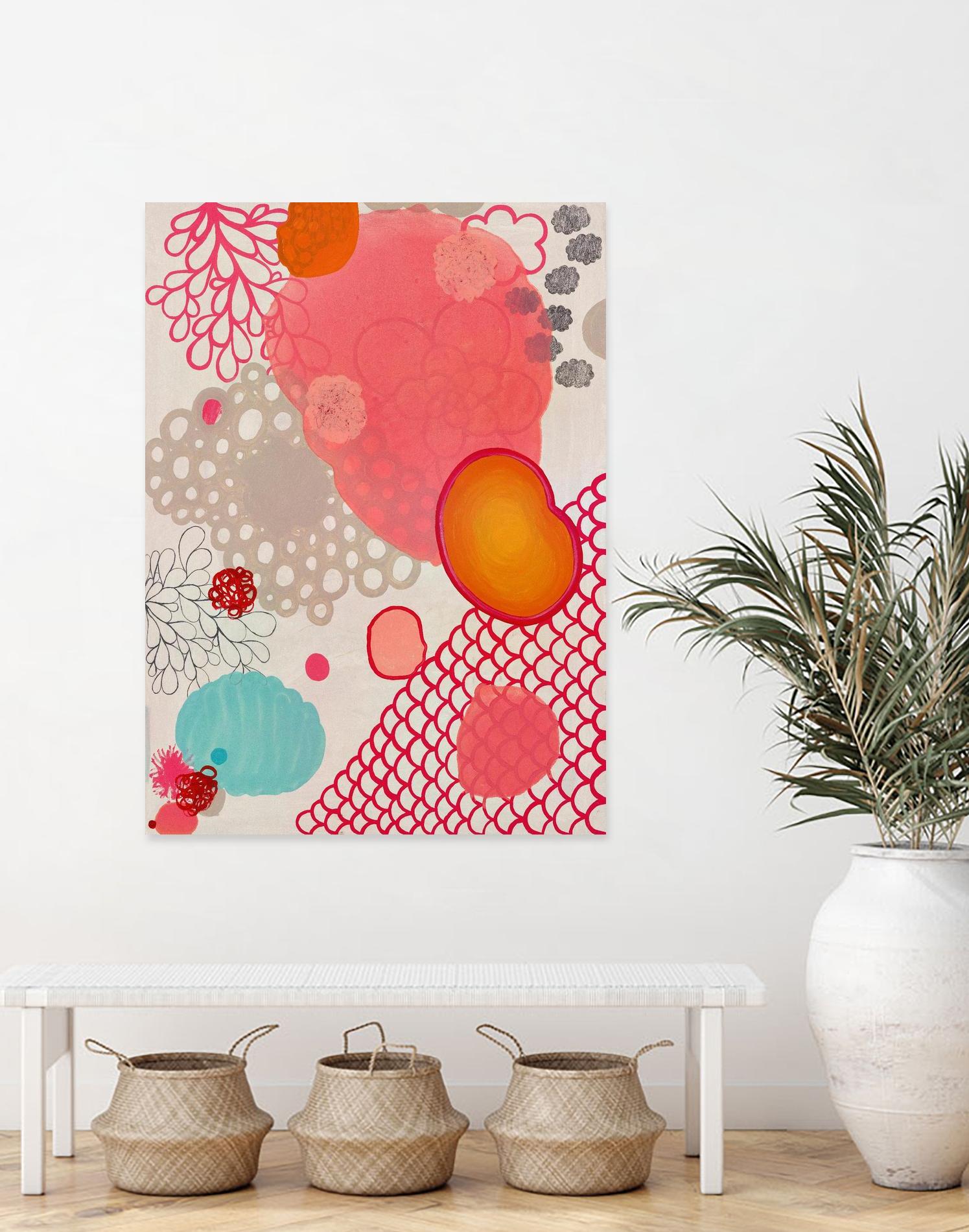 Pink Dragon Bubblegum by Maggie Kleinpeter on GIANT ART - multicolor abstracts; contemporary