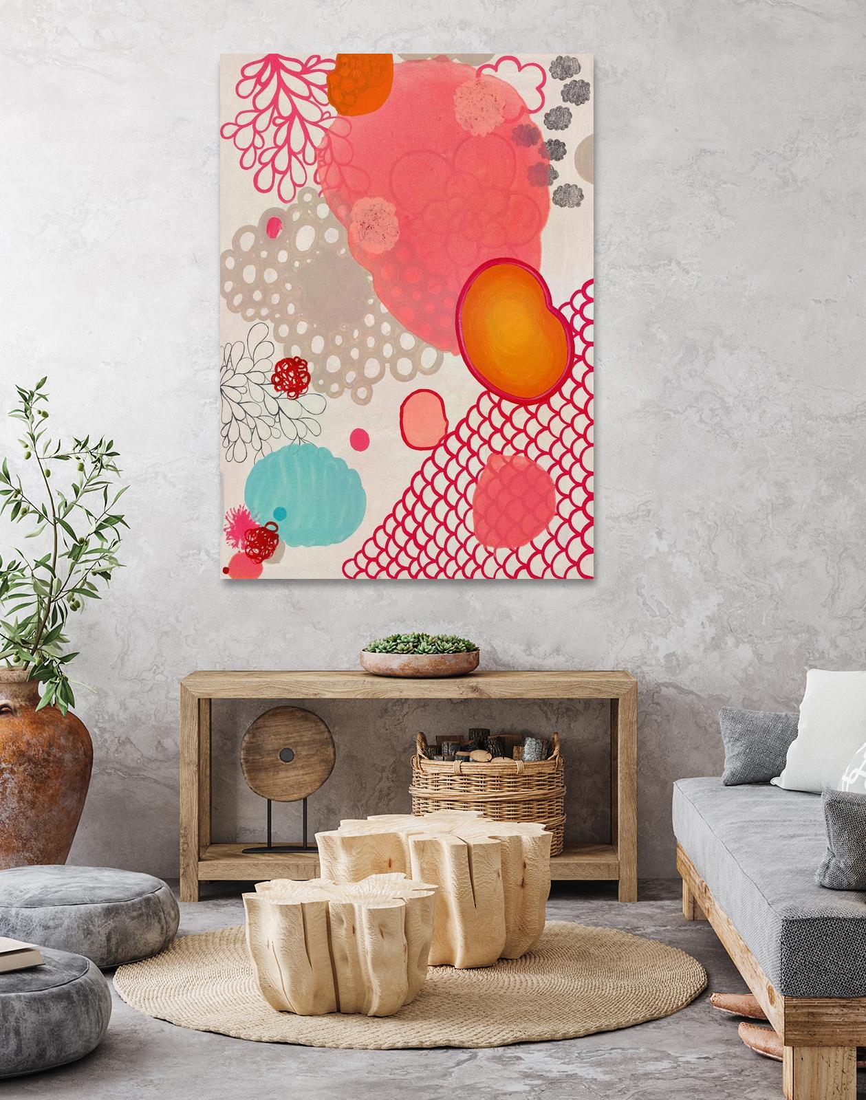 Pink Dragon Bubblegum by Maggie Kleinpeter on GIANT ART - multicolor abstracts; contemporary