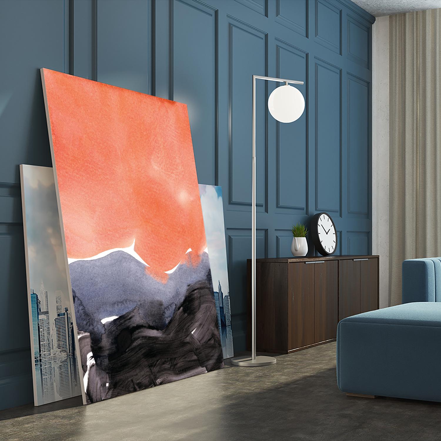 Orange Blue Graphite by Iris Lehnhardt on GIANT ART - multicolor contemporary; abstracts