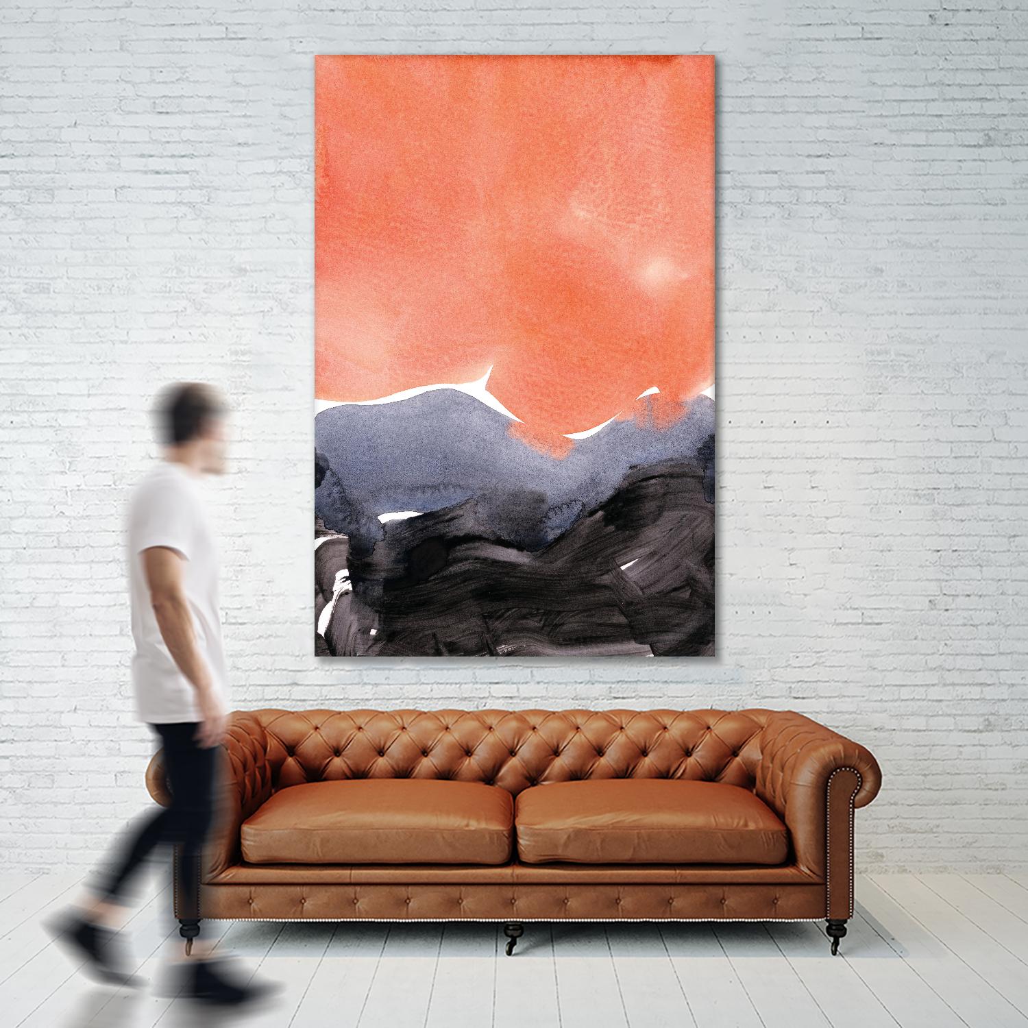 Orange Blue Graphite by Iris Lehnhardt on GIANT ART - multicolor contemporary; abstracts