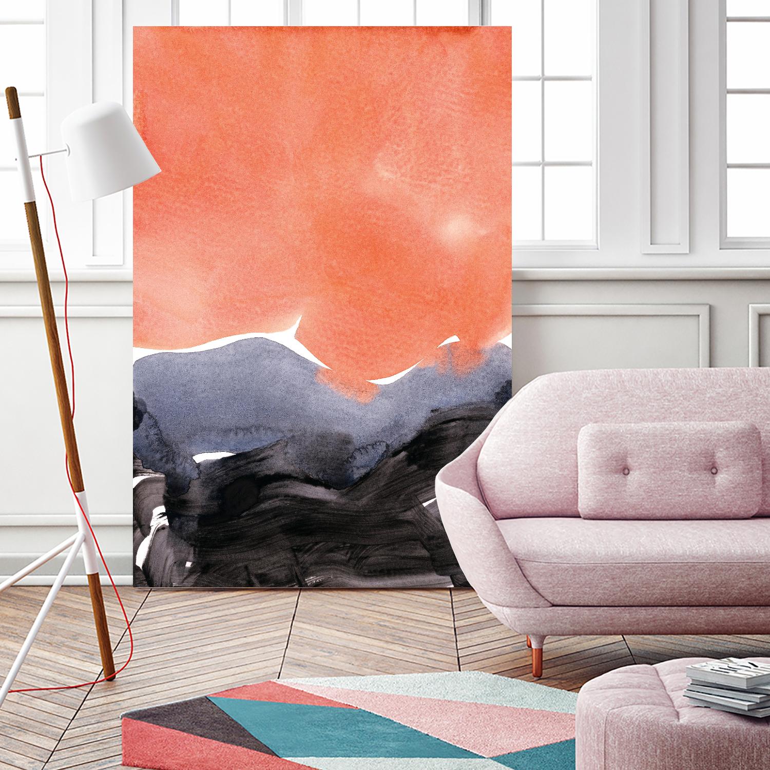 Orange Blue Graphite by Iris Lehnhardt on GIANT ART - multicolor contemporary; abstracts