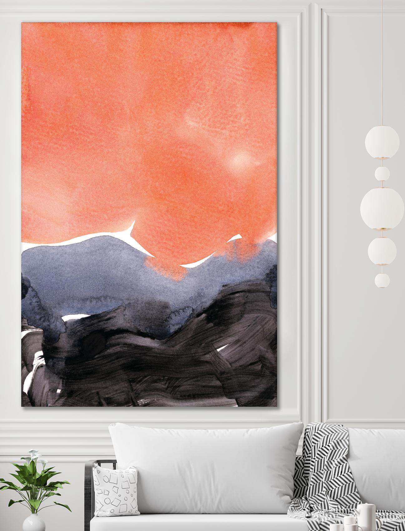 Orange Blue Graphite by Iris Lehnhardt on GIANT ART - multicolor contemporary; abstracts