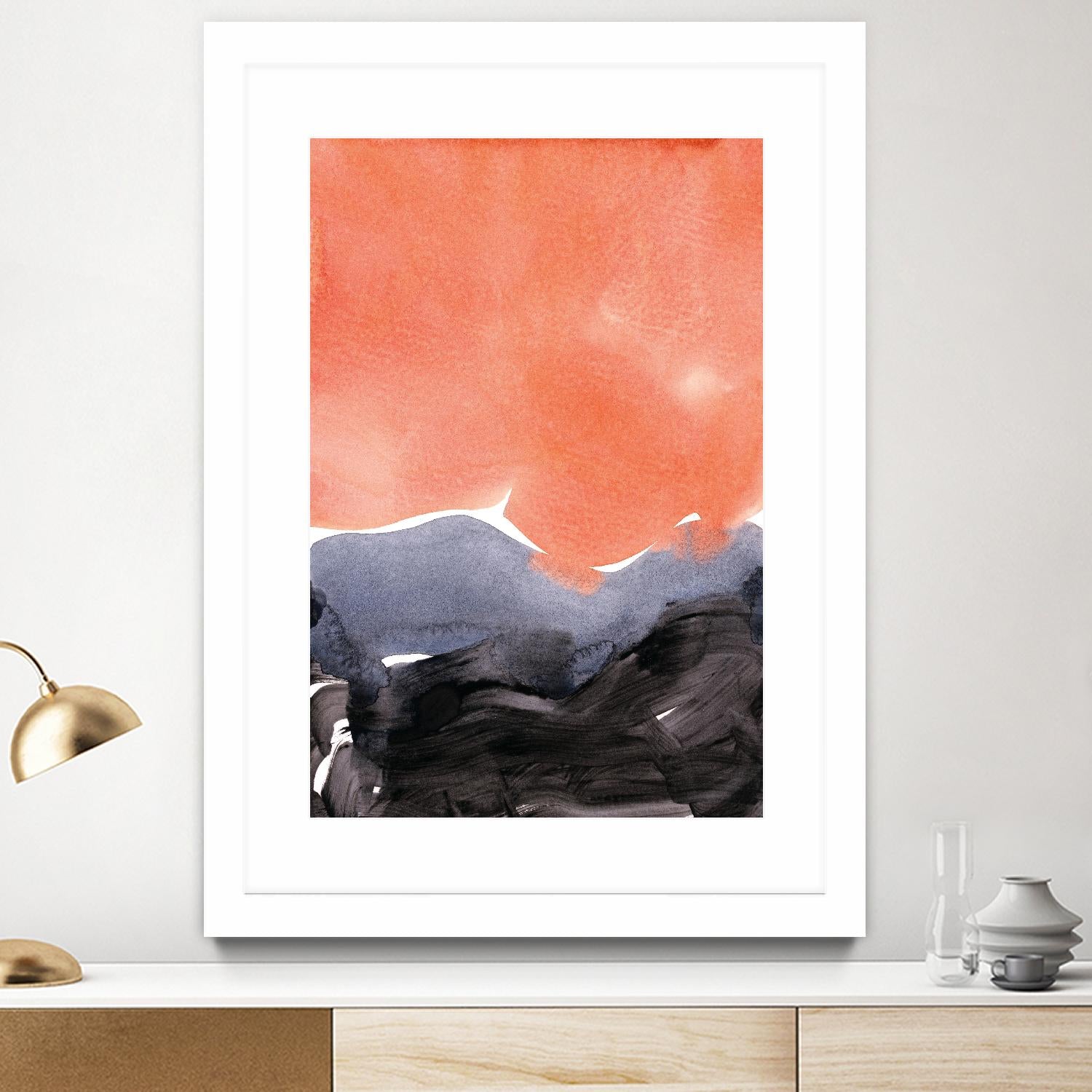 Orange Blue Graphite by Iris Lehnhardt on GIANT ART - multicolor contemporary; abstracts