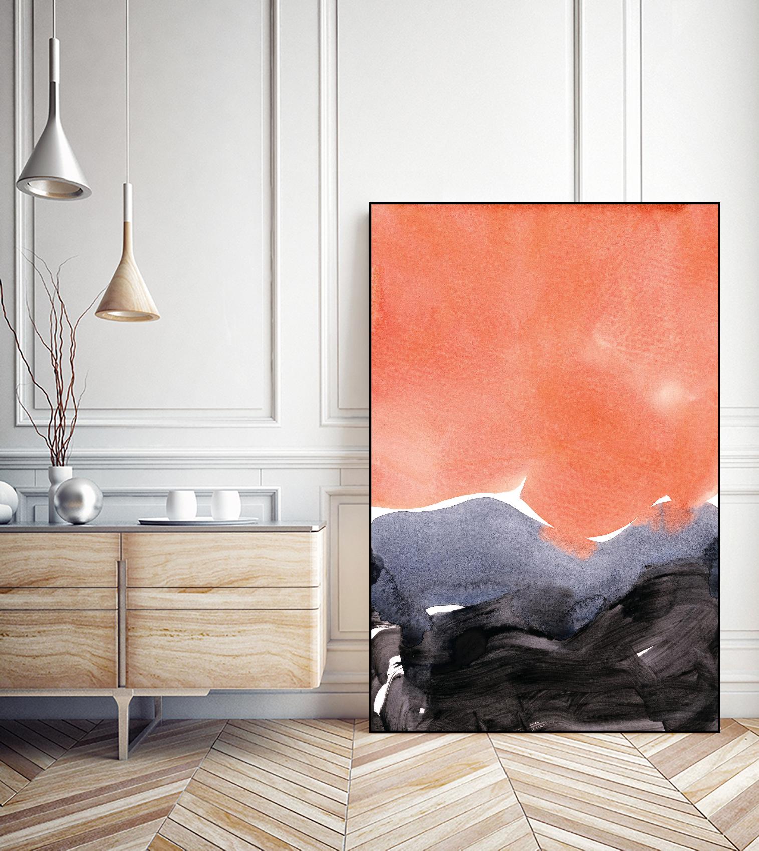 Orange Blue Graphite by Iris Lehnhardt on GIANT ART - multicolor contemporary; abstracts