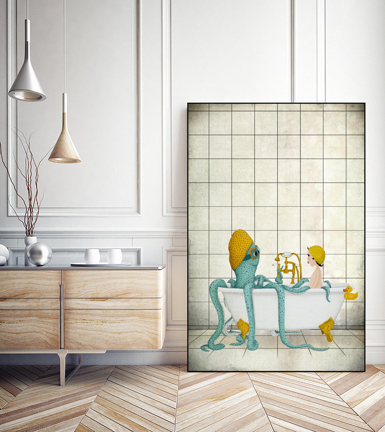 Bath Time by Maja Lindberg on GIANT ART - multicolor urban/pop surrealism; children