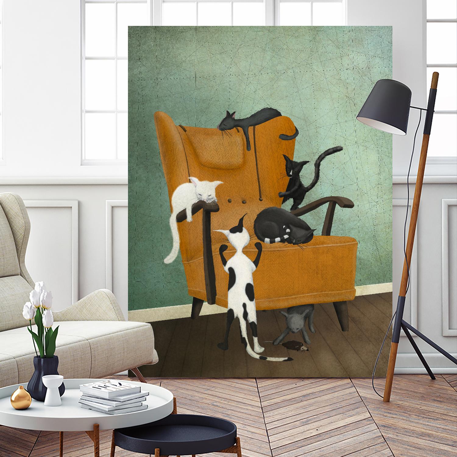 Catlife by Maja Lindberg on GIANT ART - multicolor urban/pop surrealism; animals; children