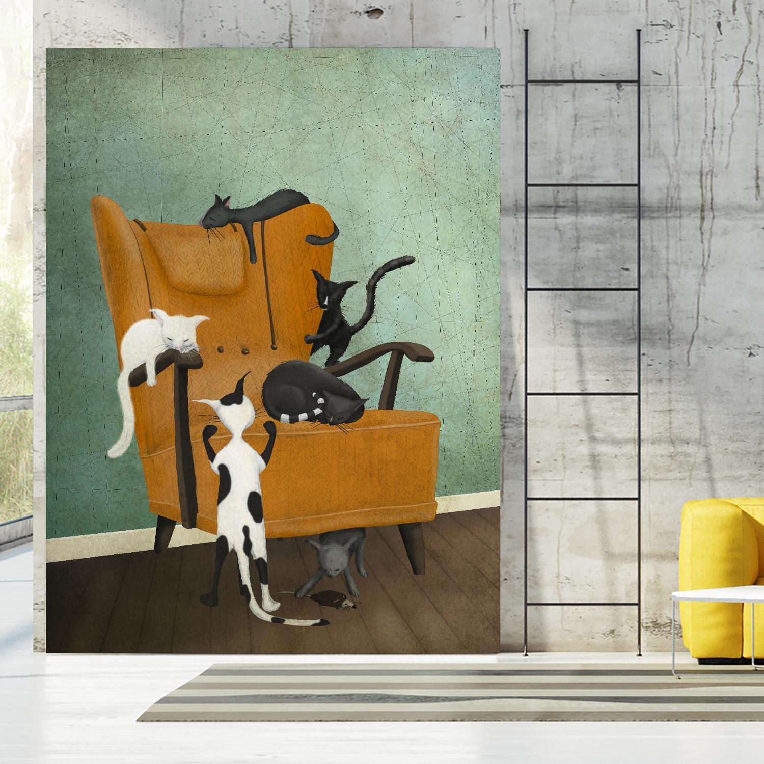 Catlife by Maja Lindberg on GIANT ART - multicolor urban/pop surrealism; animals; children