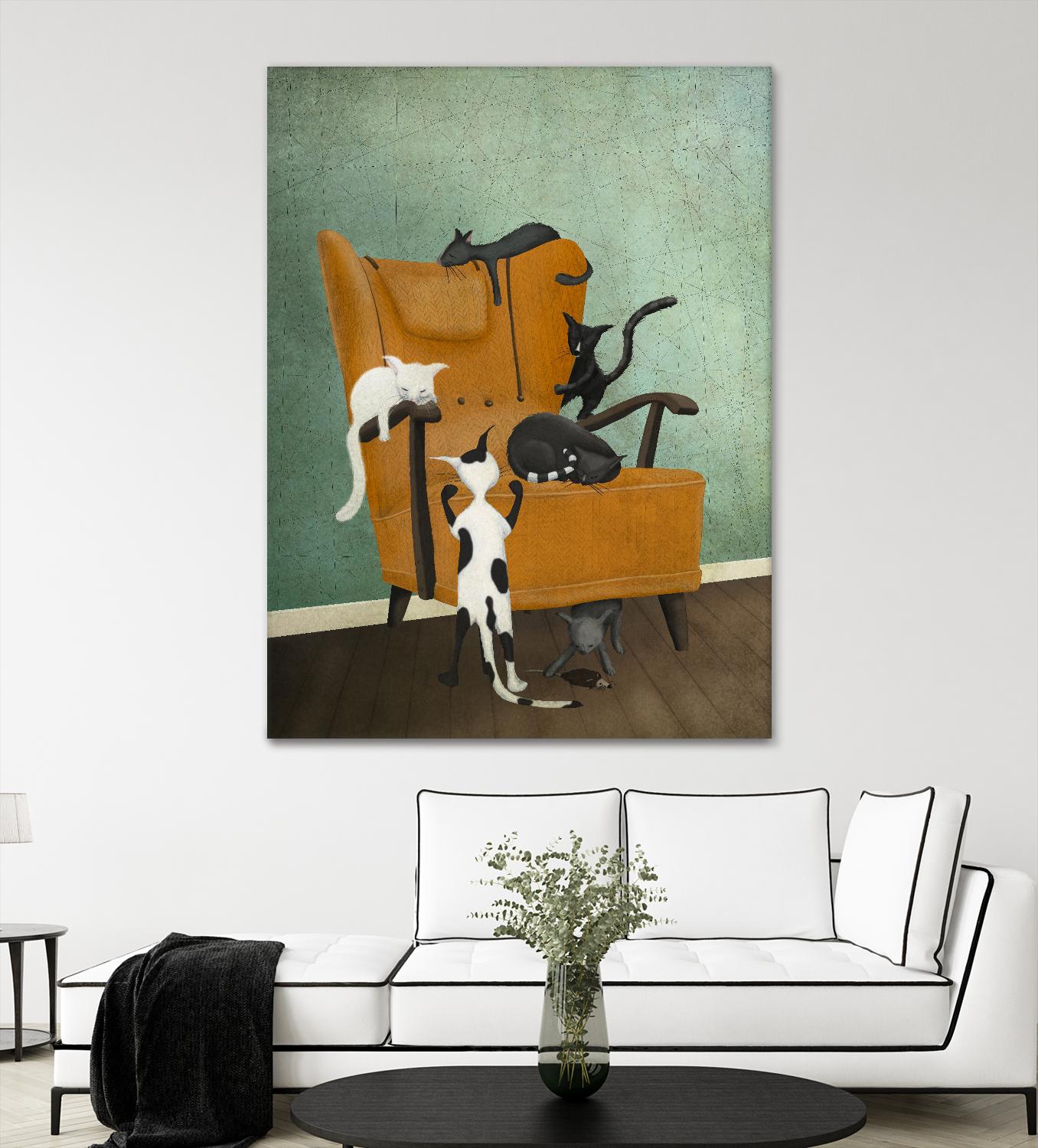 Catlife by Maja Lindberg on GIANT ART - multicolor urban/pop surrealism; animals; children