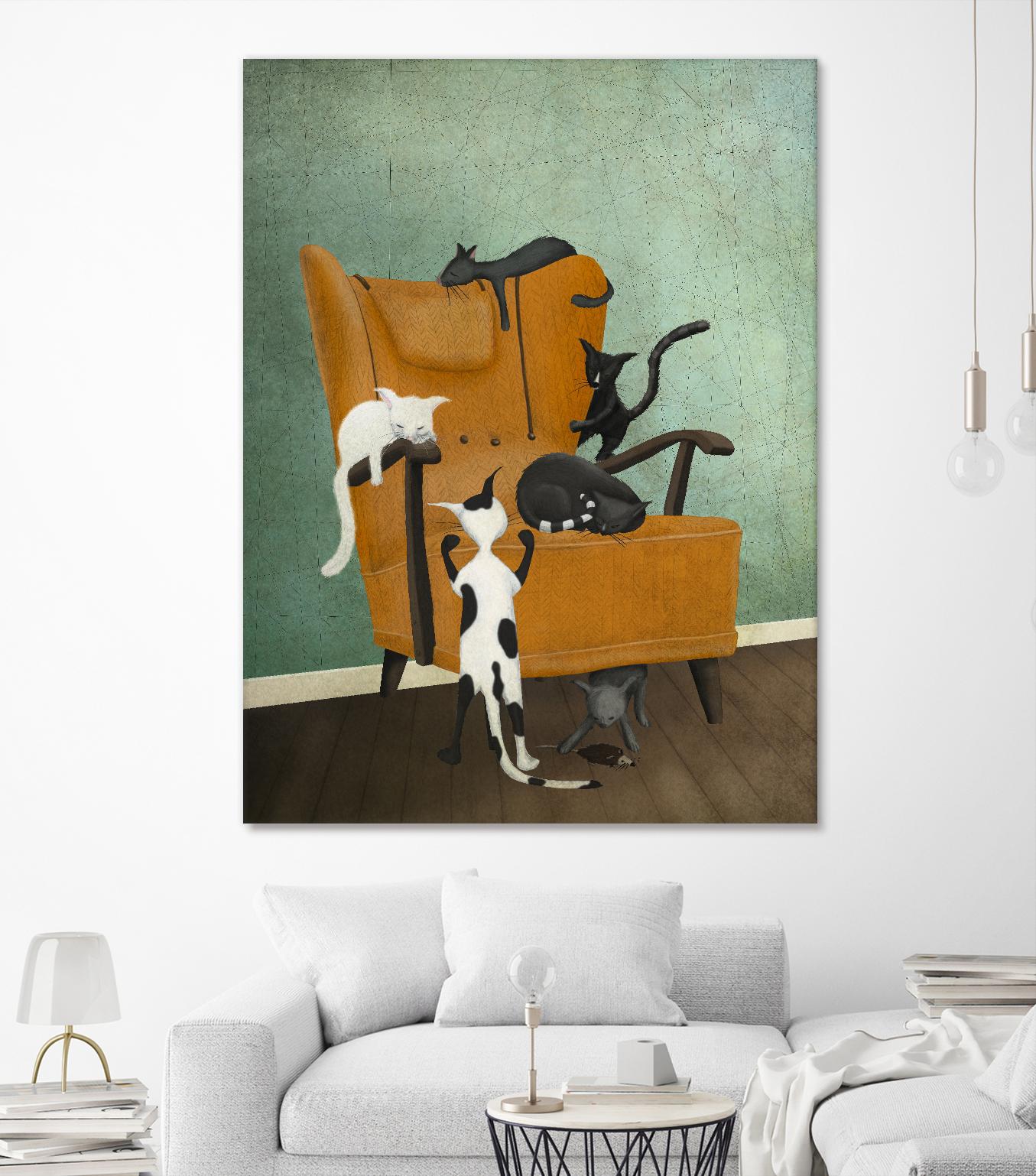 Catlife by Maja Lindberg on GIANT ART - multicolor urban/pop surrealism; animals; children