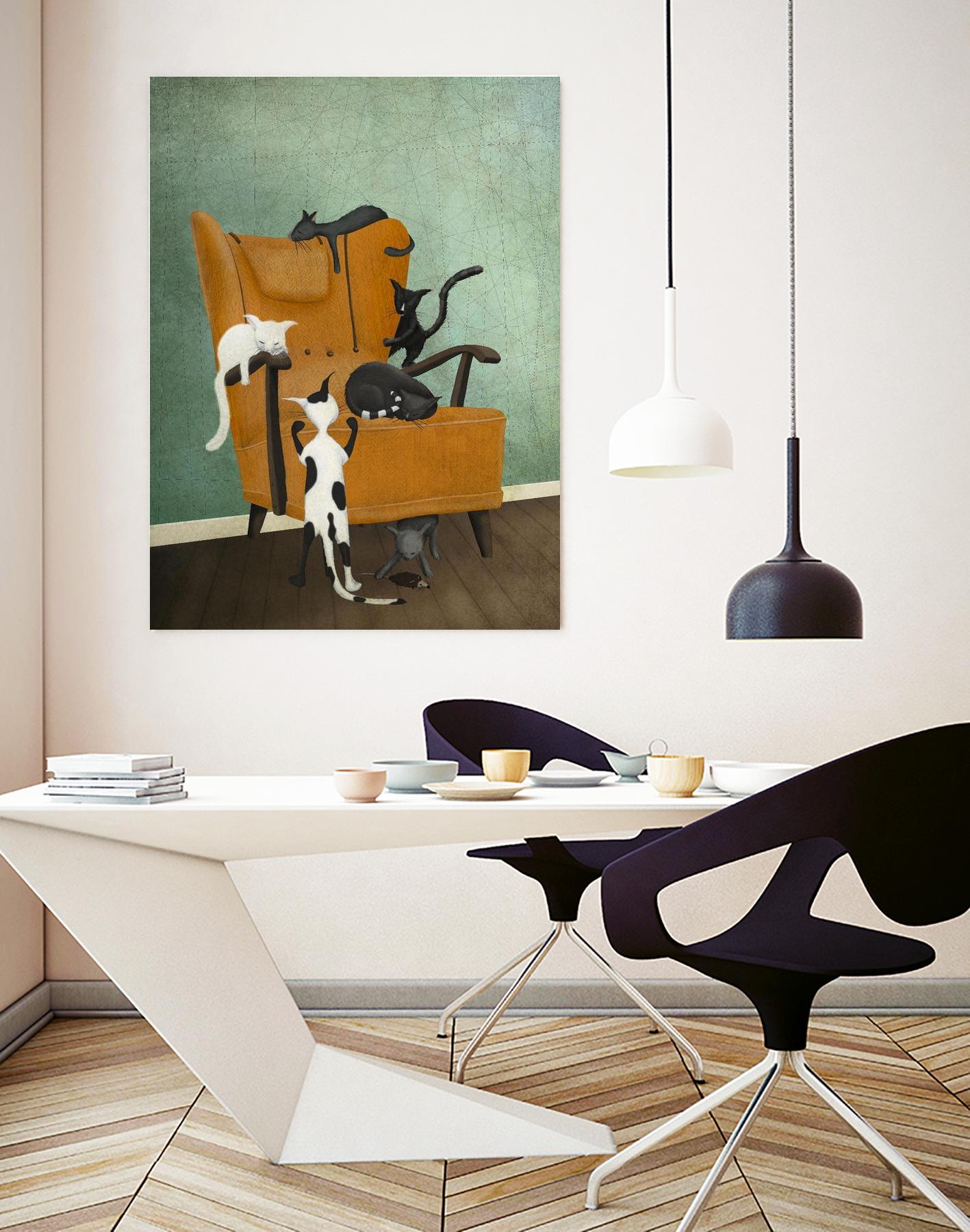 Catlife by Maja Lindberg on GIANT ART - multicolor urban/pop surrealism; animals; children