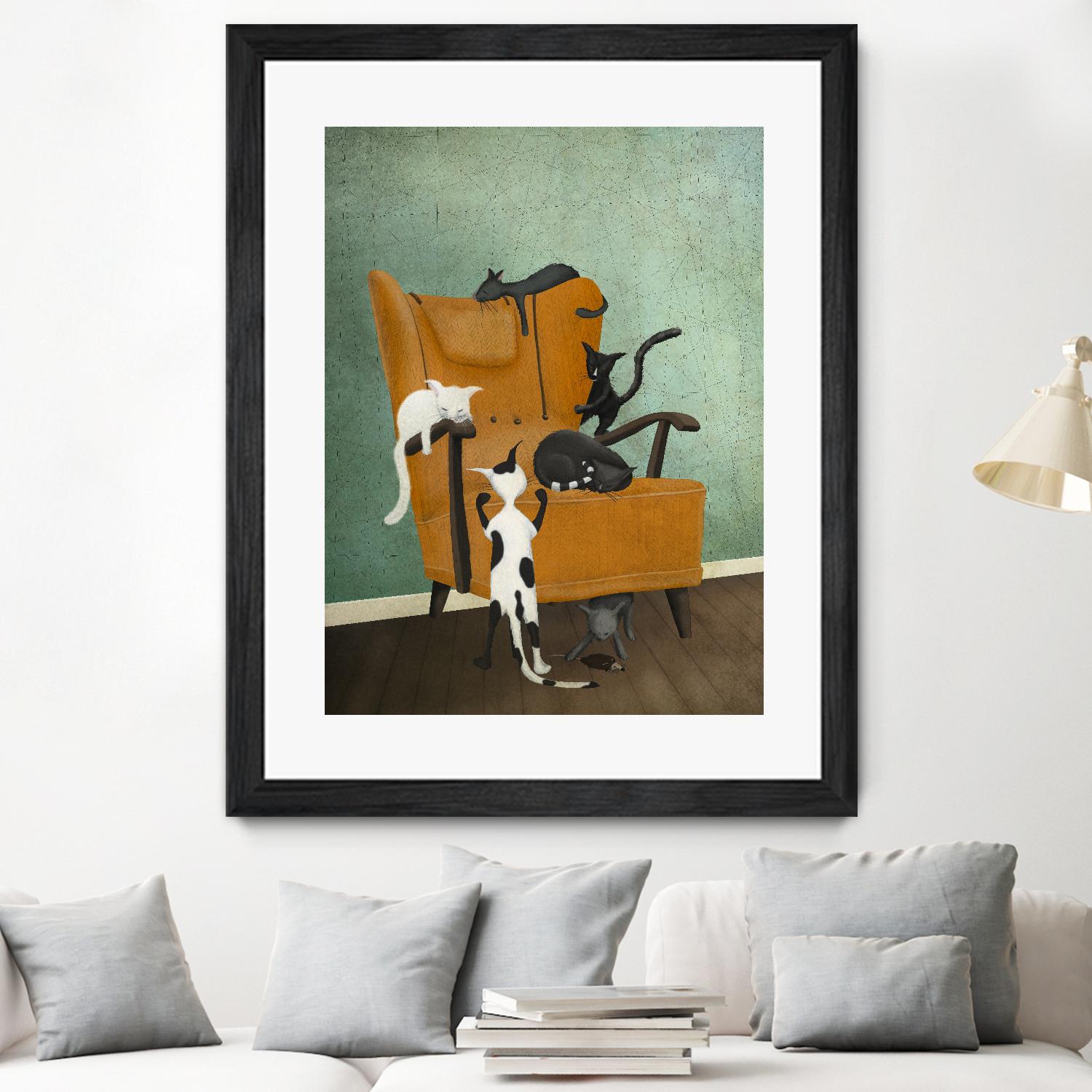 Catlife by Maja Lindberg on GIANT ART - multicolor urban/pop surrealism; animals; children