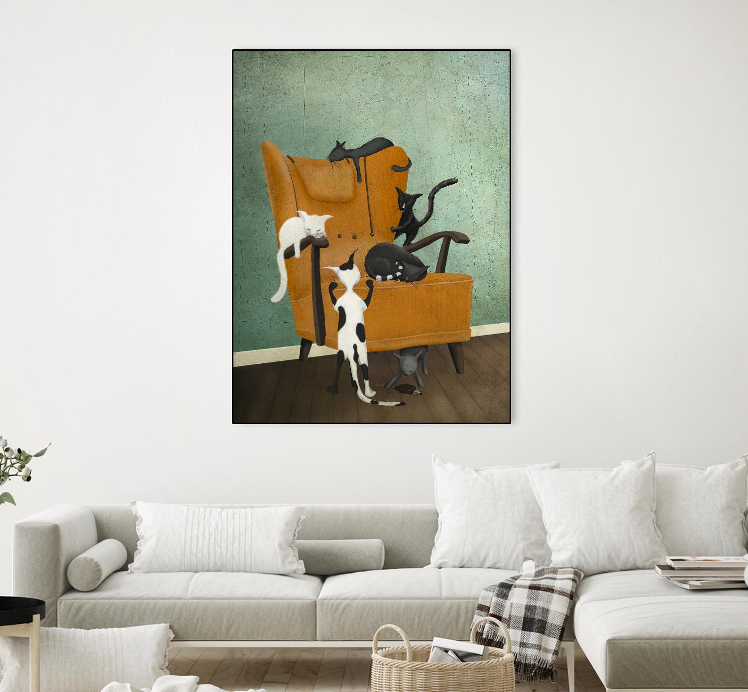 Catlife by Maja Lindberg on GIANT ART - multicolor urban/pop surrealism; animals; children