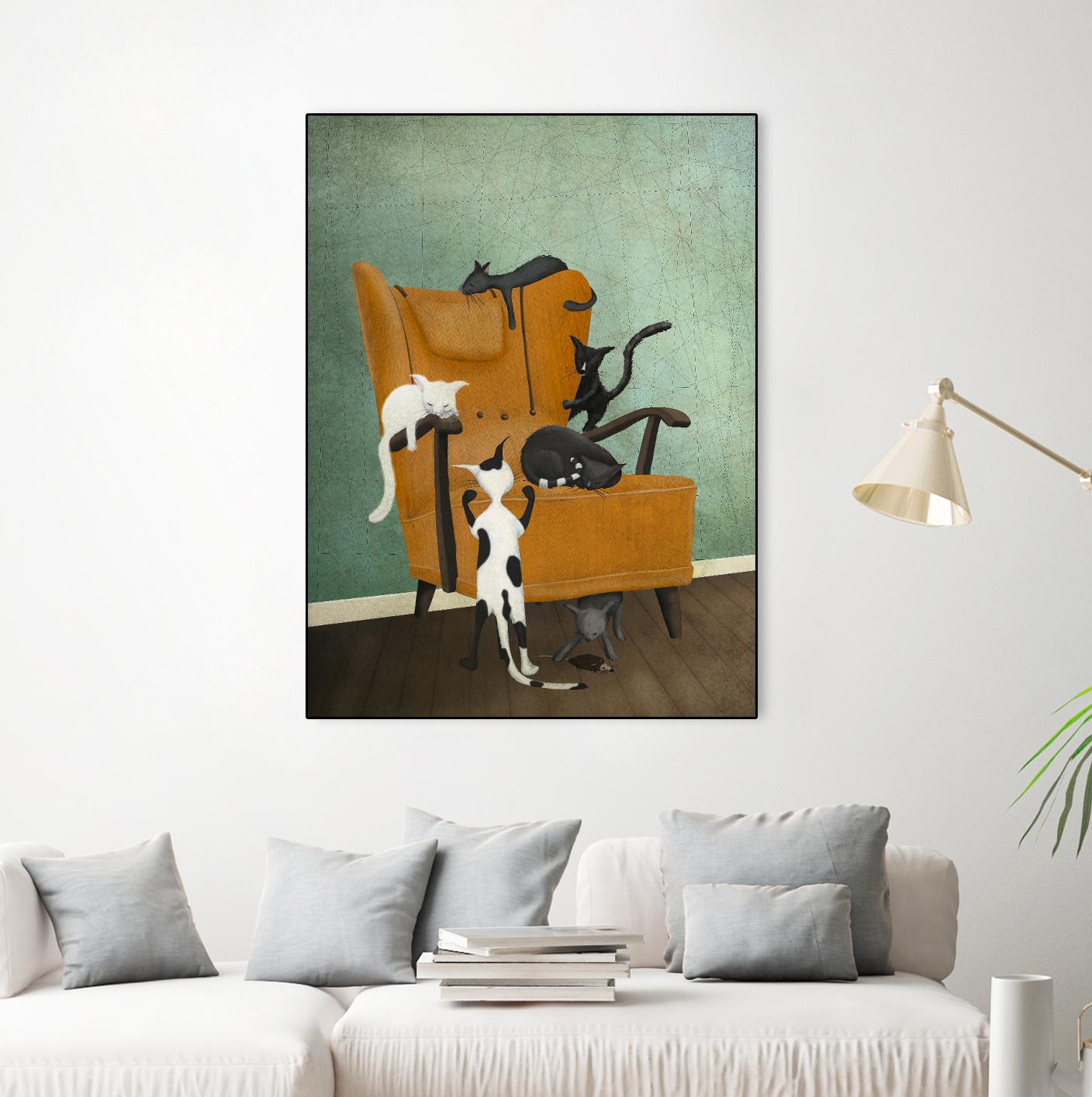 Catlife by Maja Lindberg on GIANT ART - multicolor urban/pop surrealism; animals; children