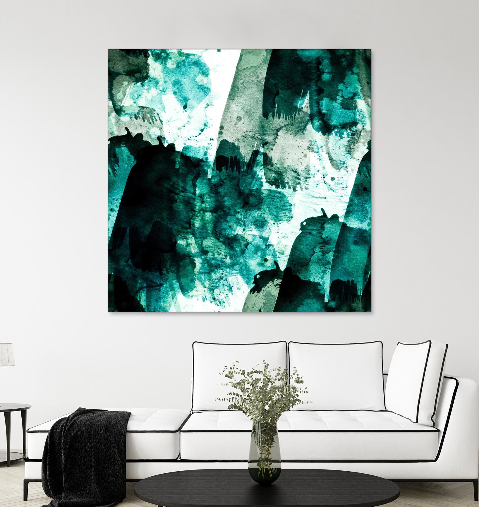 Emerald and Moss Green by Iris Lehnhardt on GIANT ART - multicolor abstracts; contemporary