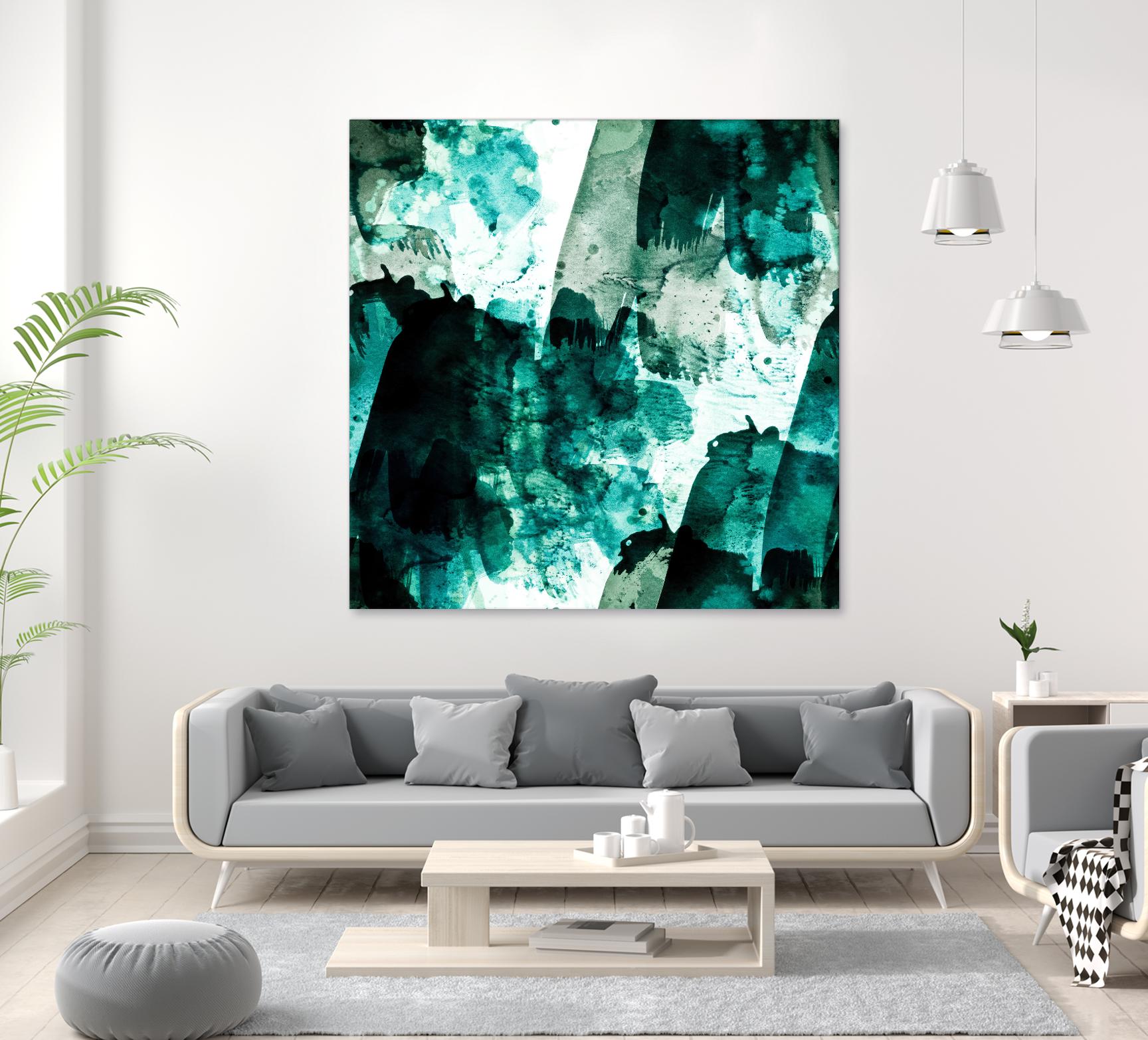 Emerald and Moss Green by Iris Lehnhardt on GIANT ART - multicolor abstracts; contemporary