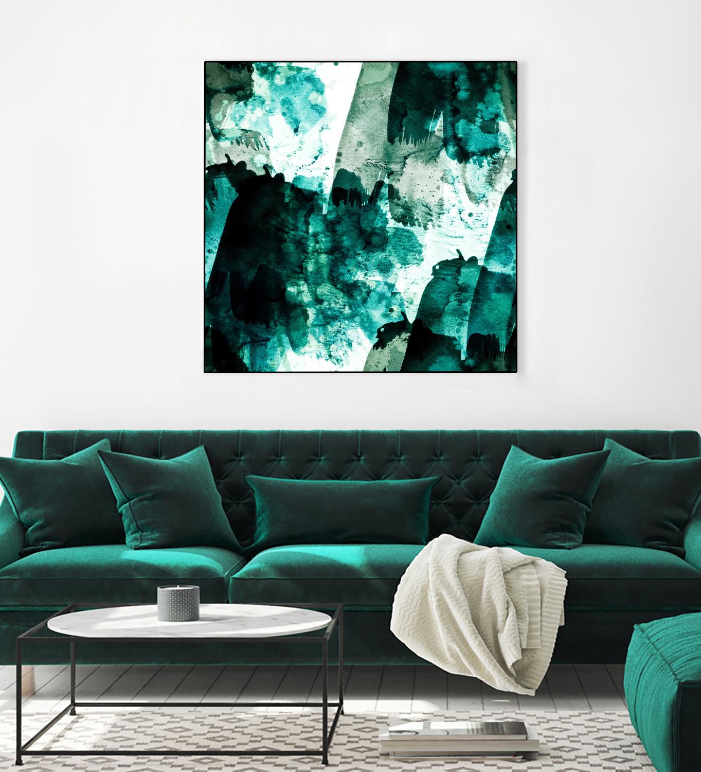 Emerald and Moss Green by Iris Lehnhardt on GIANT ART - multicolor abstracts; contemporary