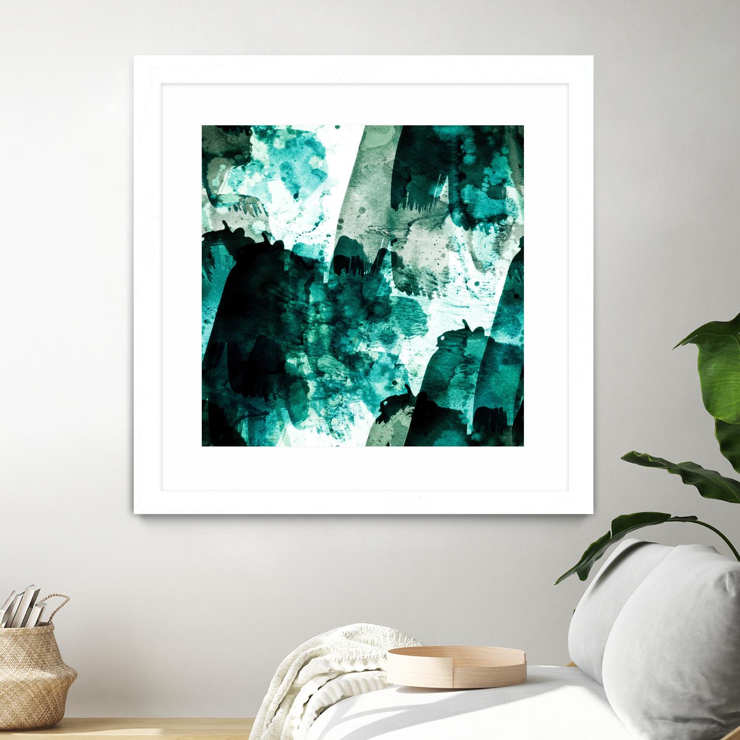 Emerald and Moss Green by Iris Lehnhardt on GIANT ART - multicolor abstracts; contemporary