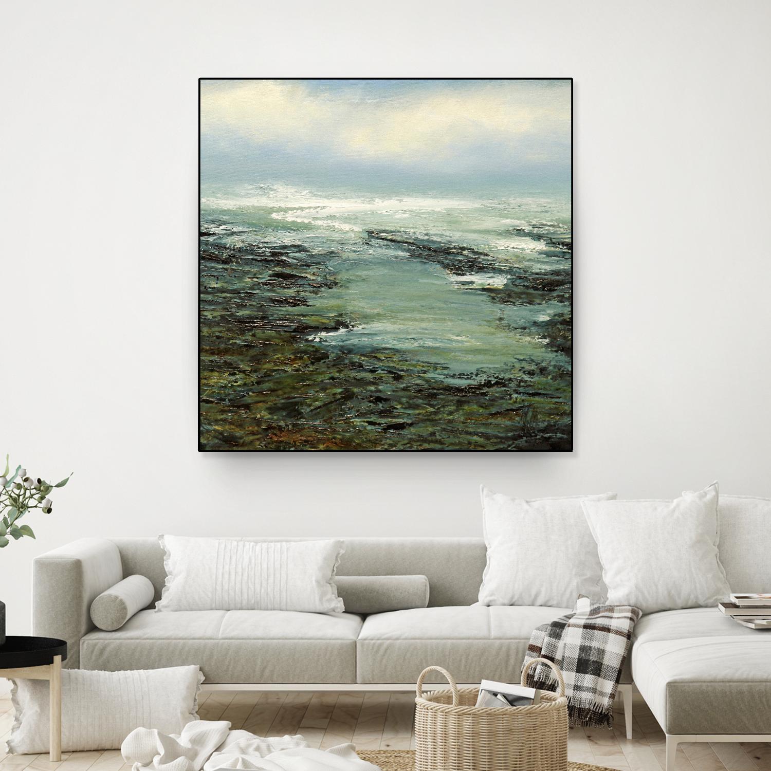 Shallow Reef by Michael Mote on GIANT ART - green coastal, landscapes, beaches, ocean