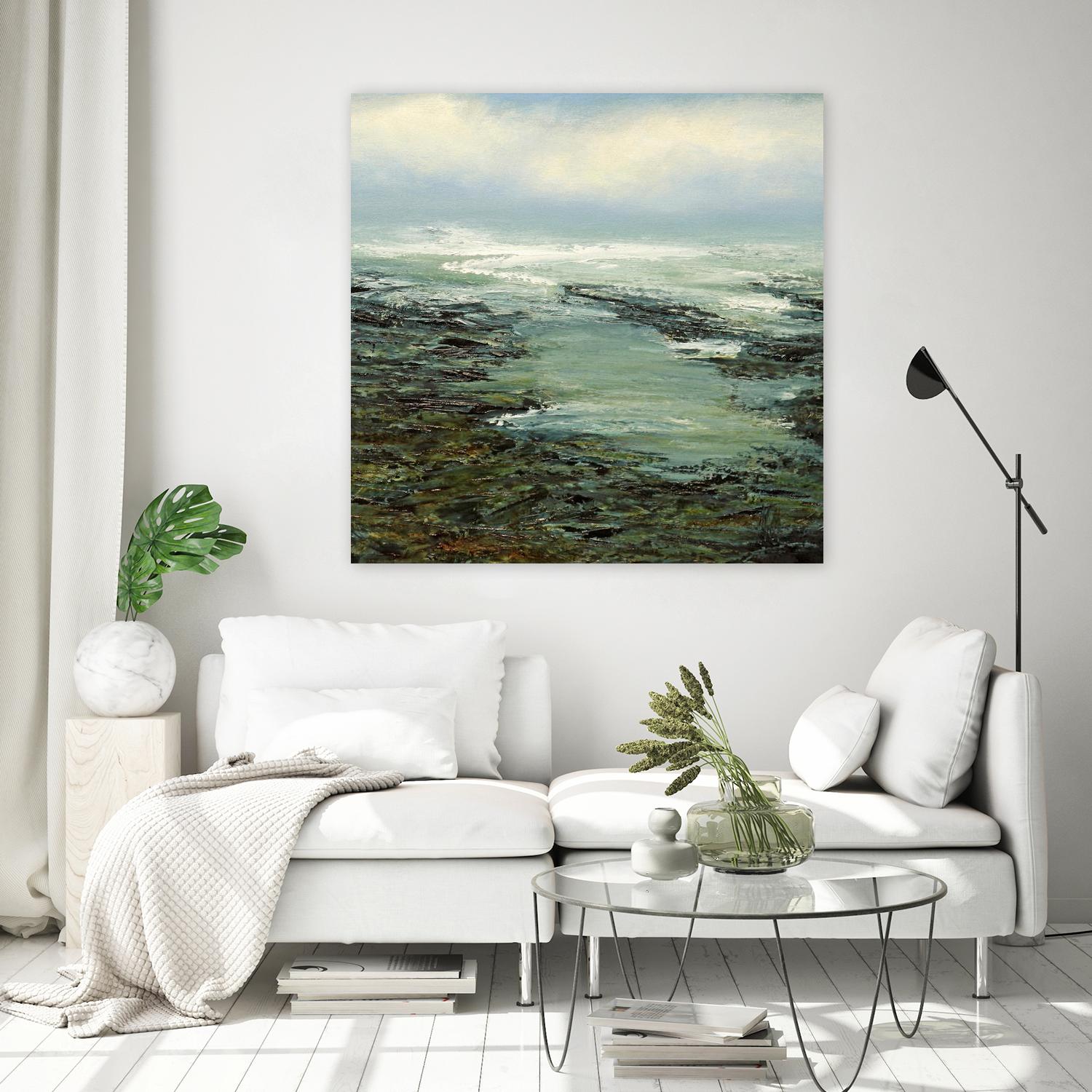 Shallow Reef by Michael Mote on GIANT ART - green coastal, landscapes, beaches, ocean