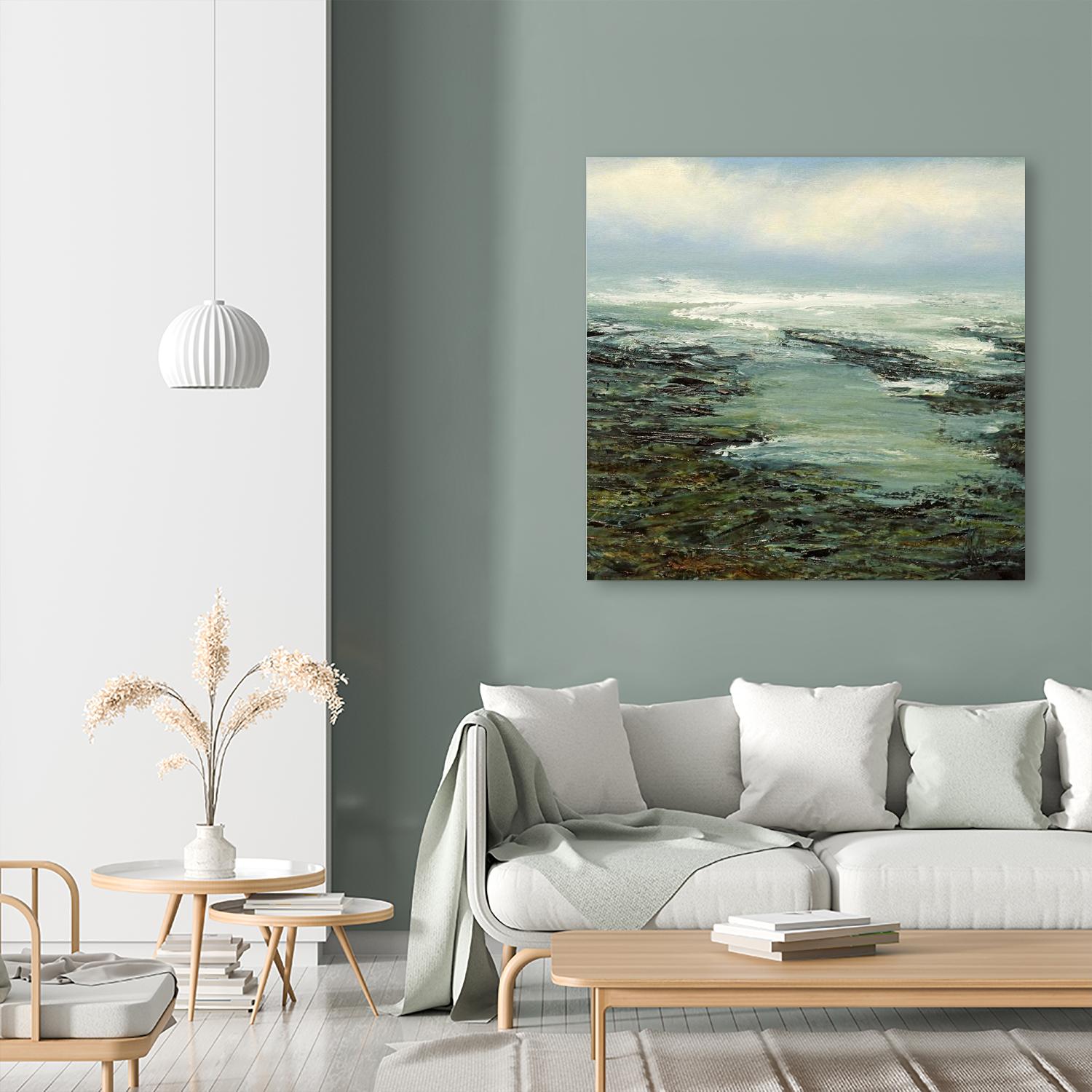 Shallow Reef by Michael Mote on GIANT ART - green coastal, landscapes, beaches, ocean