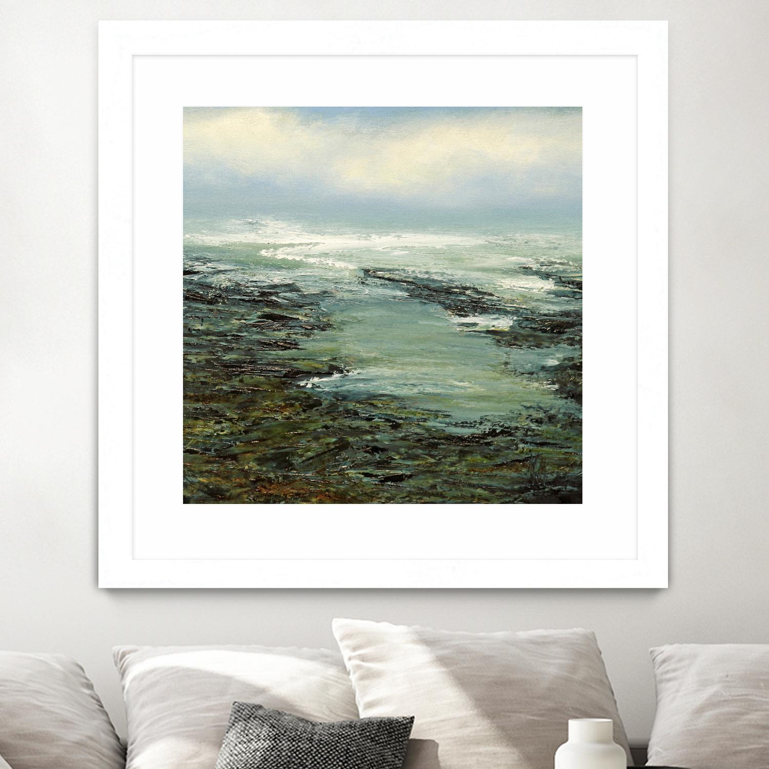 Shallow Reef by Michael Mote on GIANT ART - green coastal, landscapes, beaches, ocean