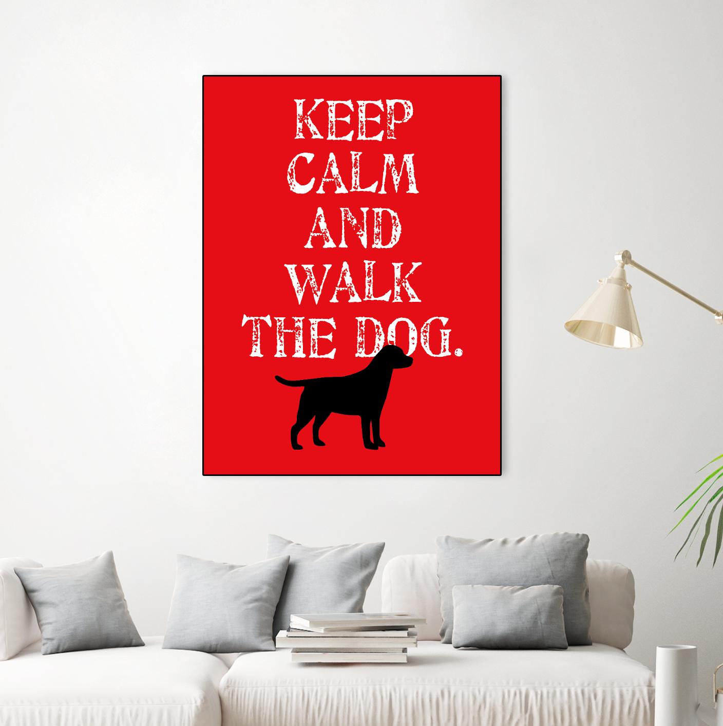 Keep Calm (Labrador) by Ginger Oliphant on GIANT ART - red inspirational, animals, novelty, design/type, dogs, humor, illustration