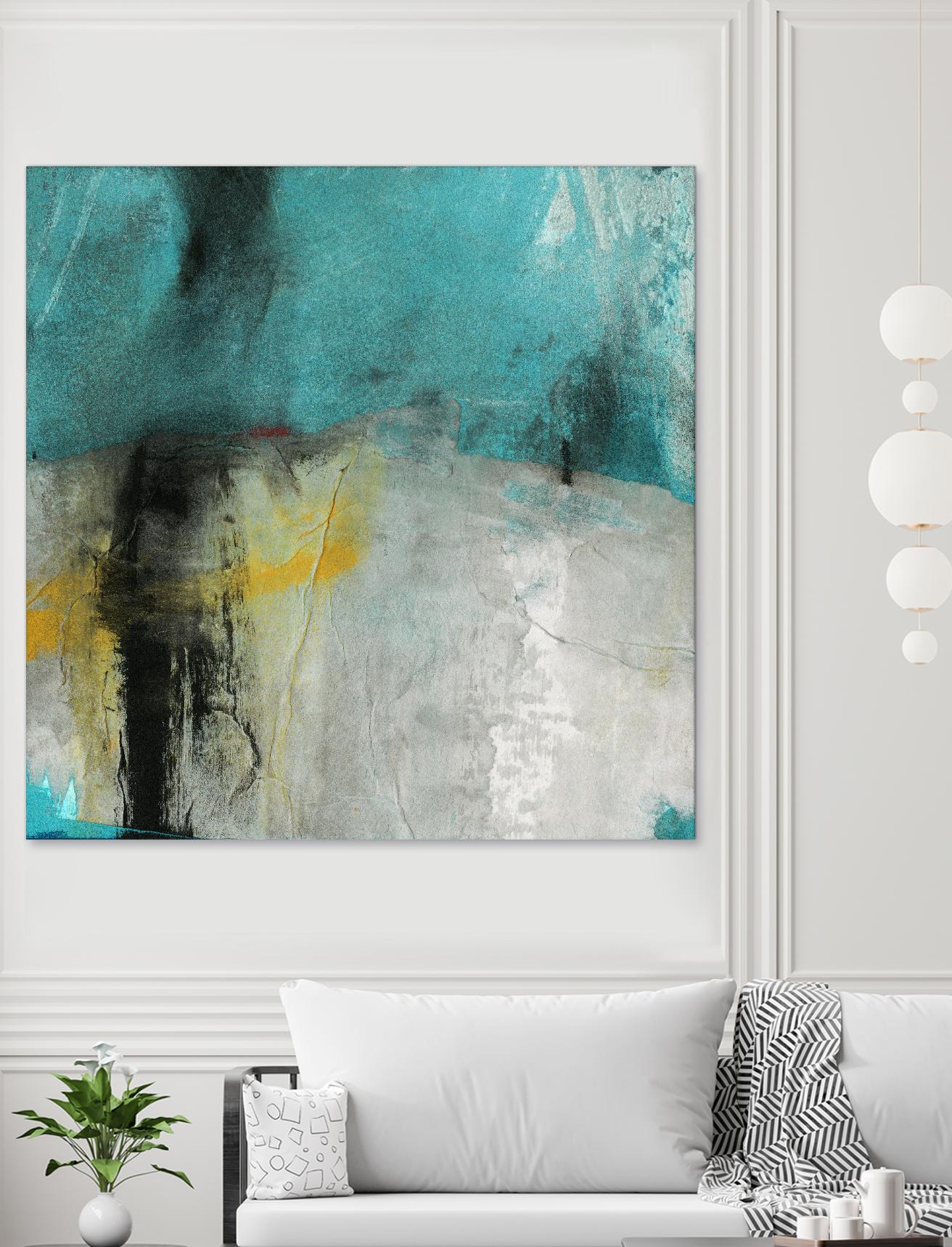 Into the Surf Two by Michelle Oppenheimer on GIANT ART - yellow abstract