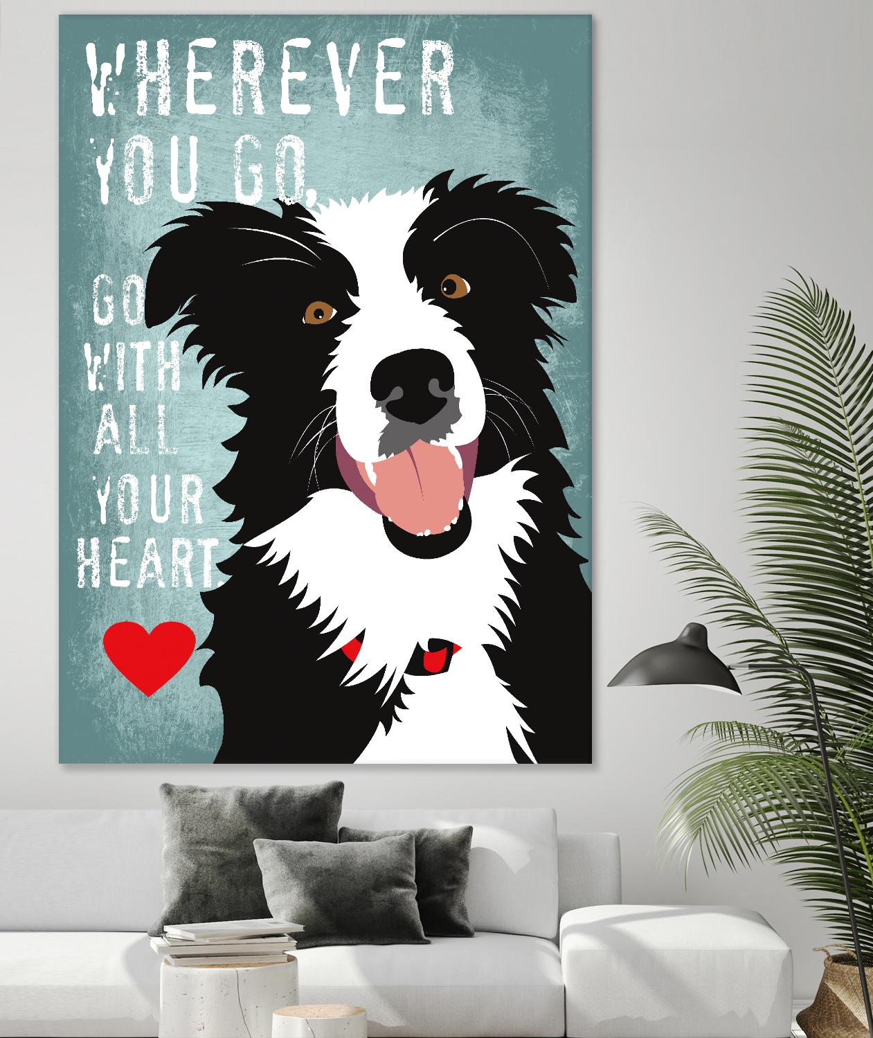 Go with All Your Heart by Ginger Oliphant on GIANT ART - multicolor animals; inspirational